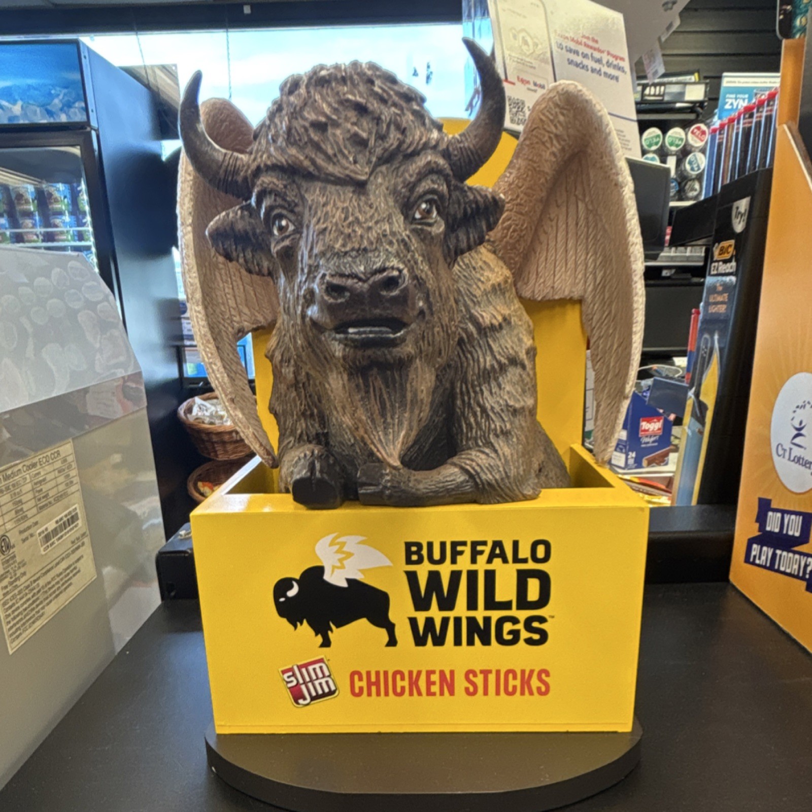 Buffalo Wild Wings Store Display Chicken Sticks with Buffalo Figure Brown Yellow