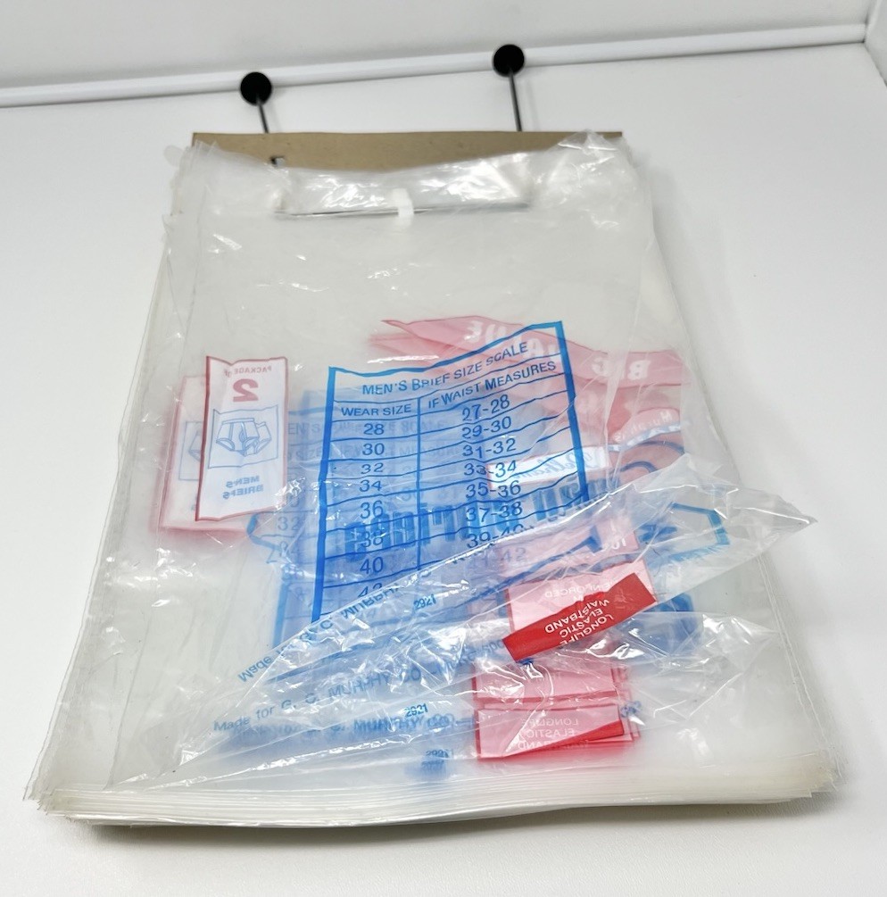 Vintage Lot 100+ Murphy’s Mart McKeesport, PA Mens Brief Empty Package Bags READ