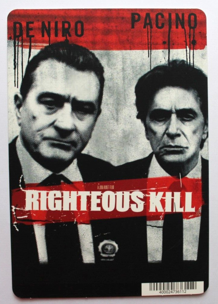 BLOCKBUSTER Backer Card Mini Poster Art 5.5″ x 8″ RIGHTEOUS KILL, AL PACINO