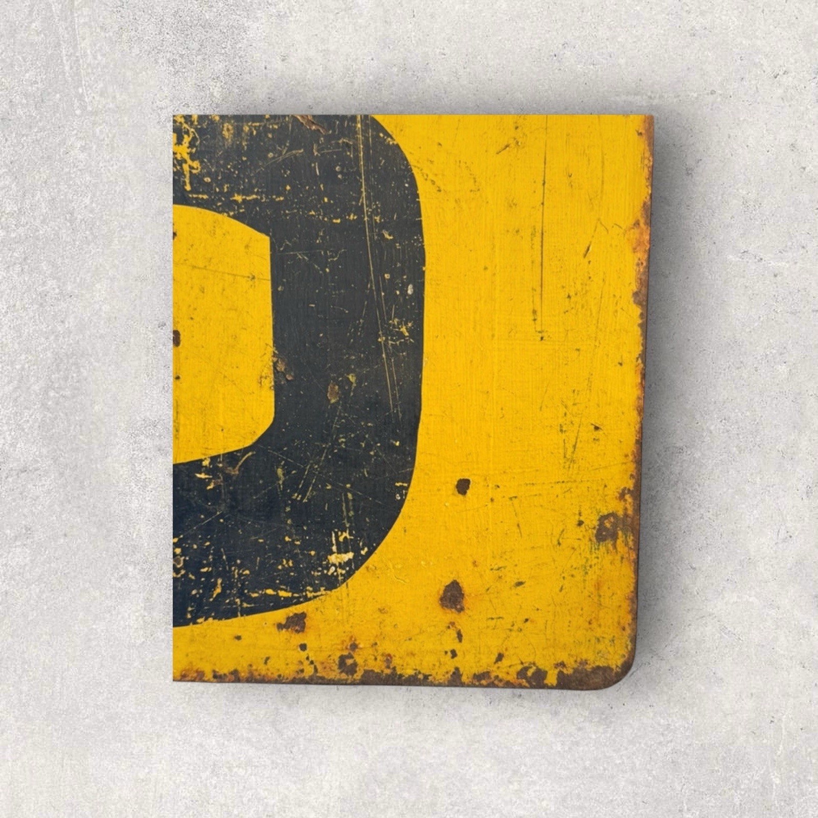 Vintage Industrial Sign – Number 6 – Enamelled / Painted Metal – 1960s/1970s