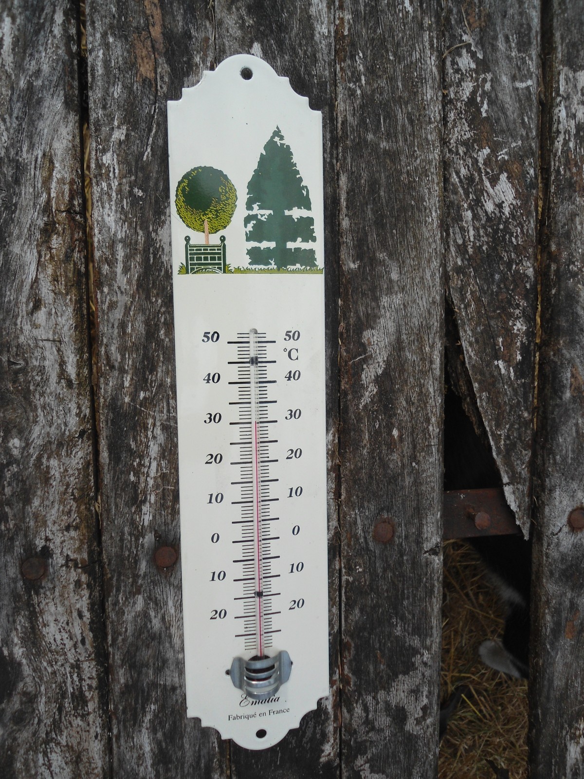 NEW GENUINE ENAMEL THERMOMETER 30cm topier FABR EN FRANCE PROMO