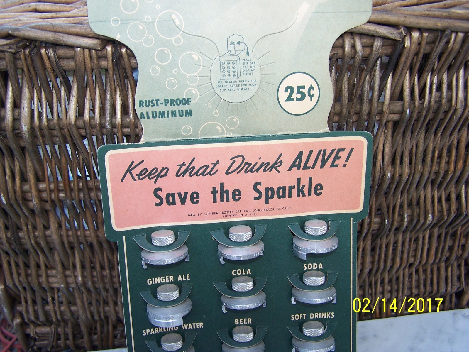 Vintage Slip-Seal Aluminum Screw Down Advertising Store Sign Display U.S.A.