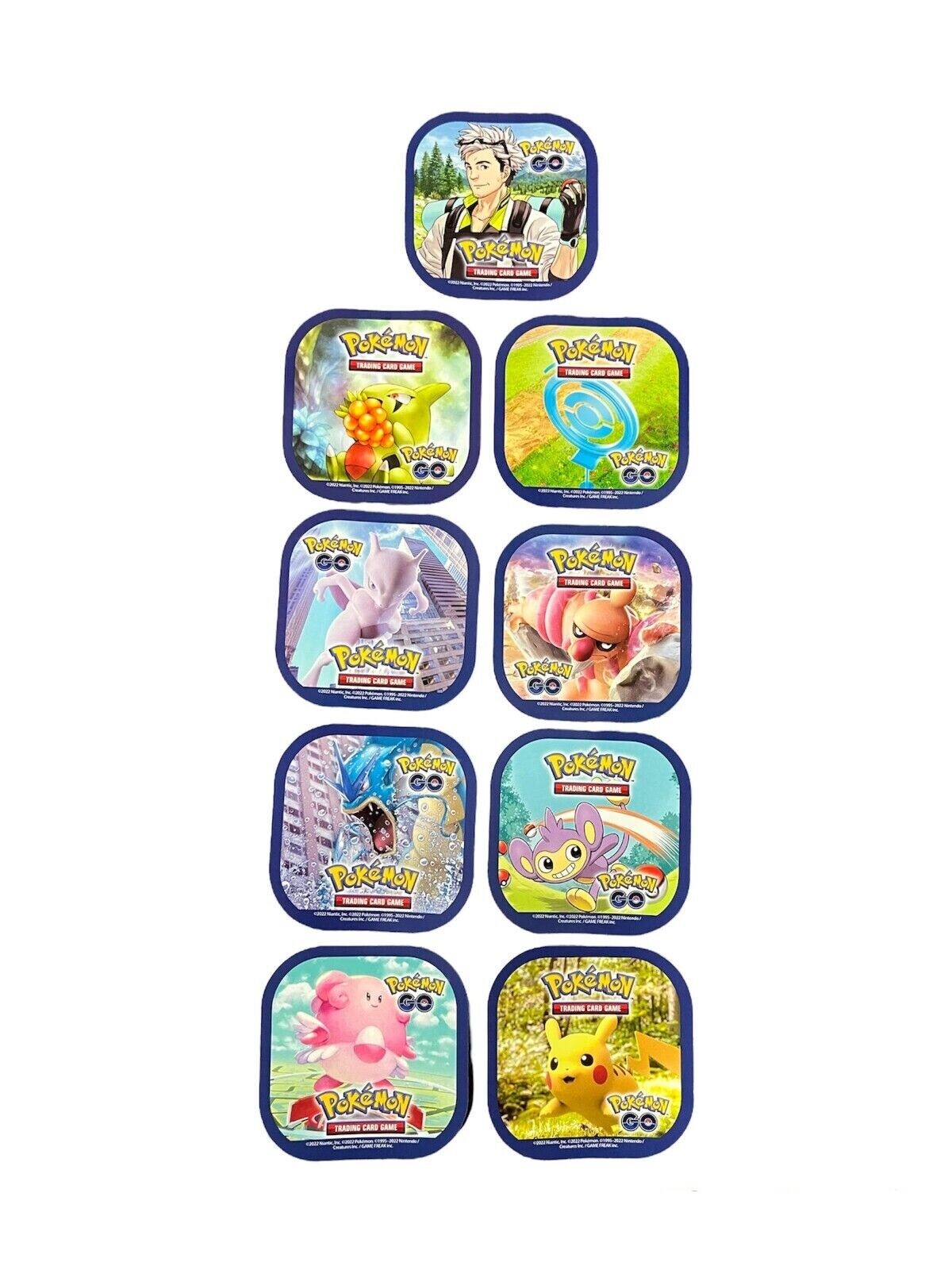 Pokemon GO TCG Set of 9 Characters Stickers 2 1/2″ Collection Toy Gift Promotion