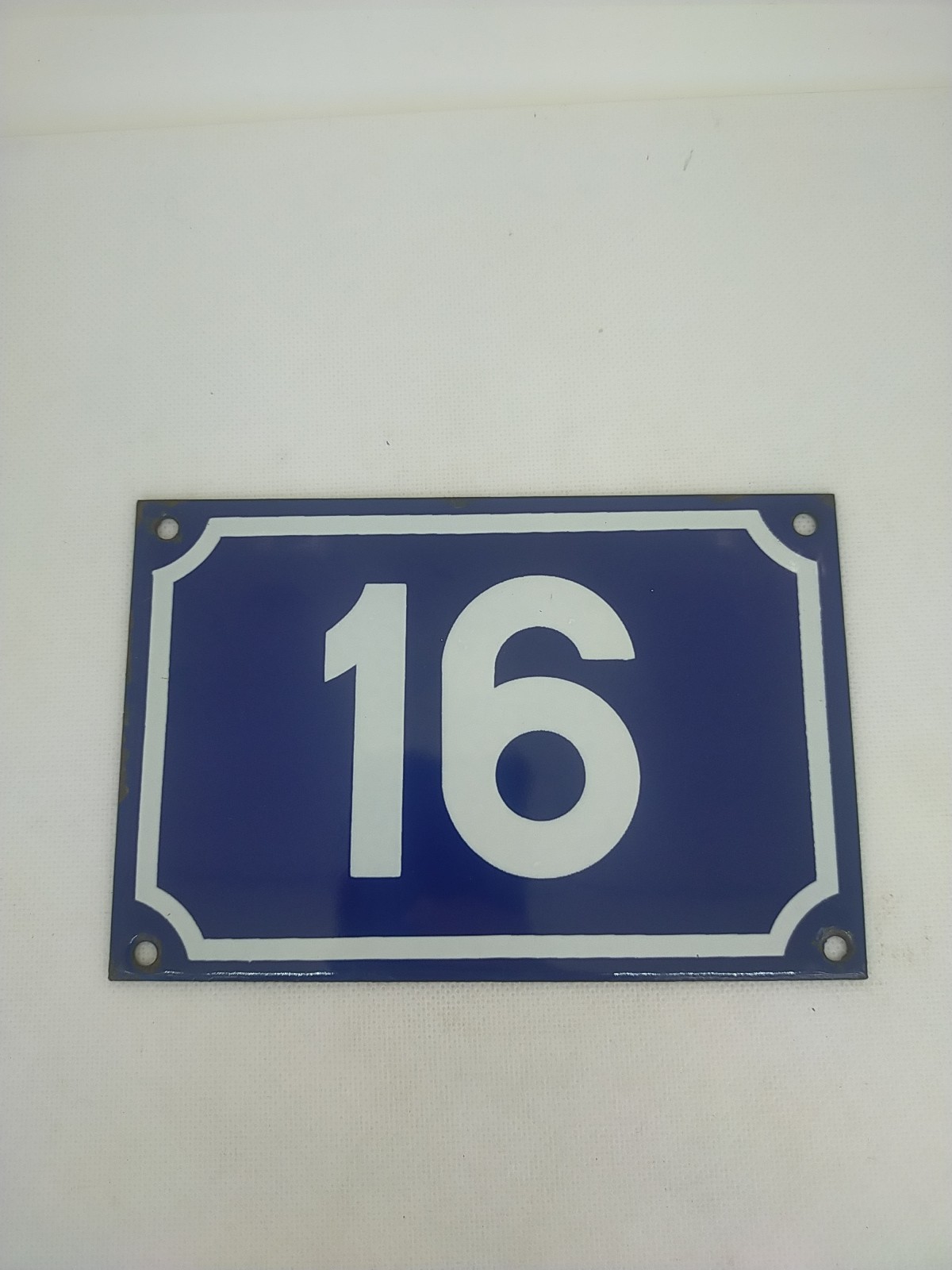 authentic enamel plaque street number 16