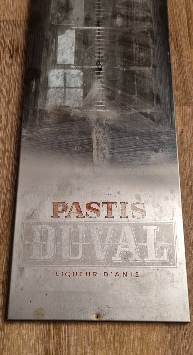 Vintage PASTIS DUVAL Liqueur d’Anis Advertising Sign – Origi Metal Slab