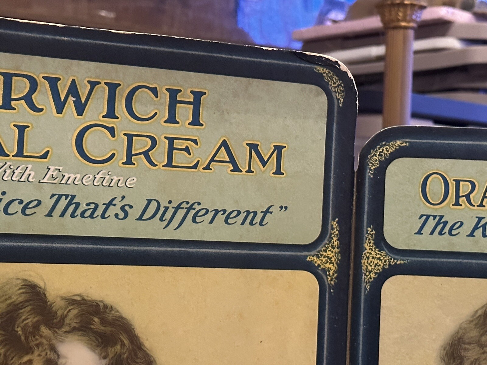 NORWICH DENTAL CREAM RARE 1920Ss TRI-FOLD STORE DISPLAY GORGEOUS FEMALE LITHO