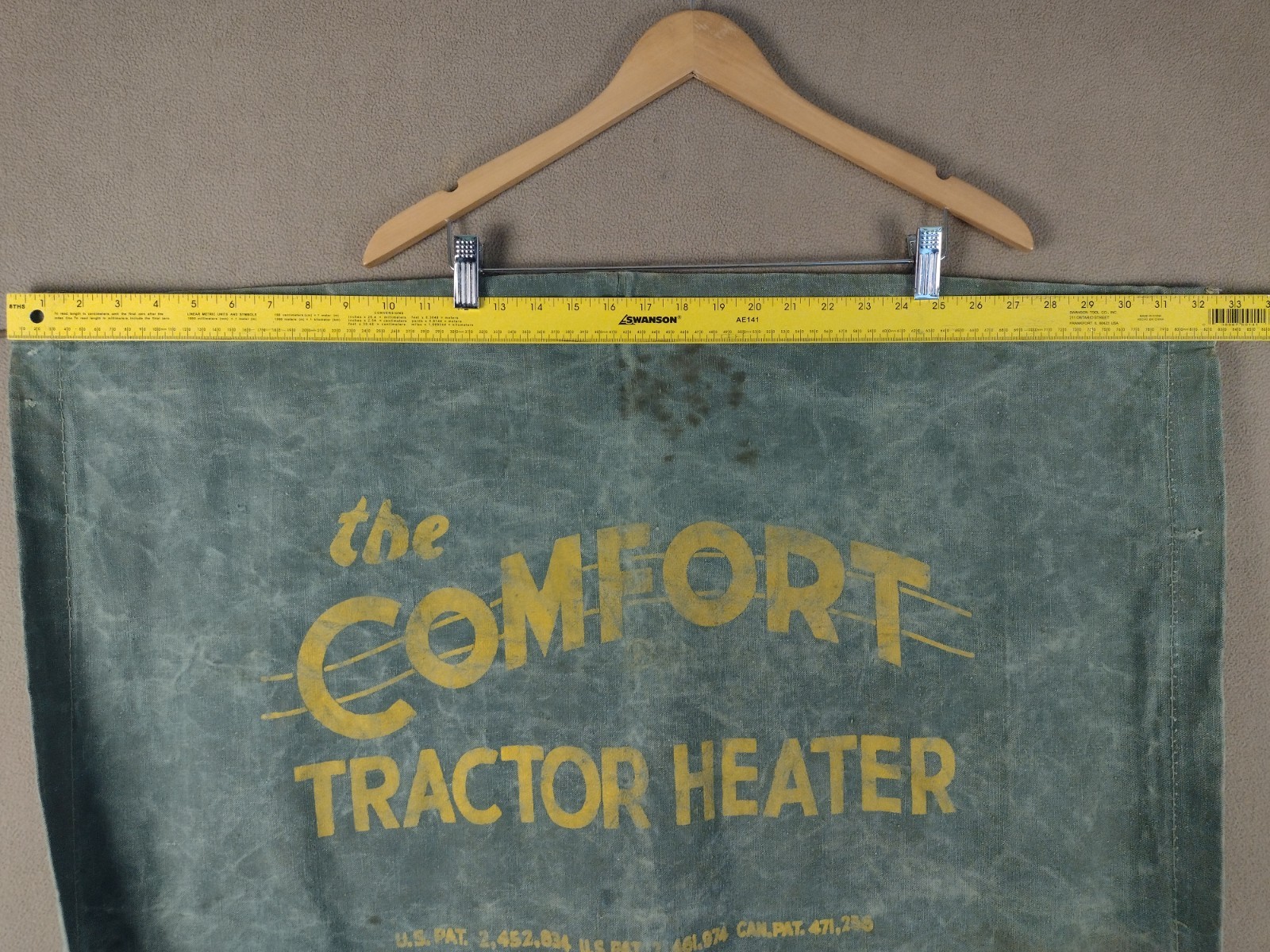 The Comfort Tractor Heater Canvas Advertising Banner 33″ X 21″ #2