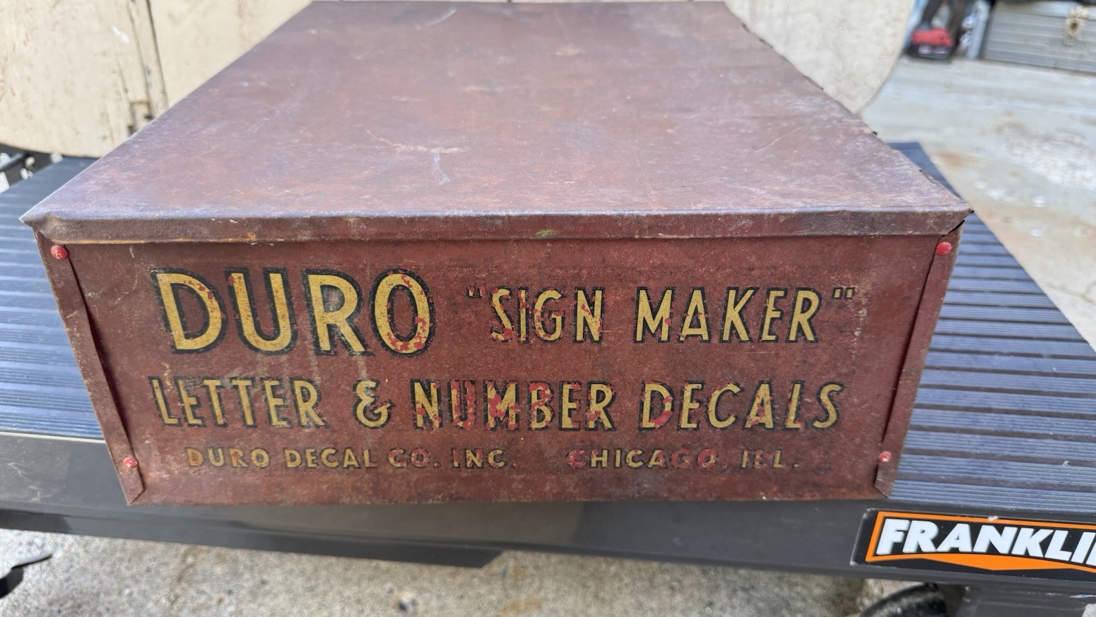 DURO Decal Co Sign Maker Letter & Number Decals Red Metal Vintage Store Display