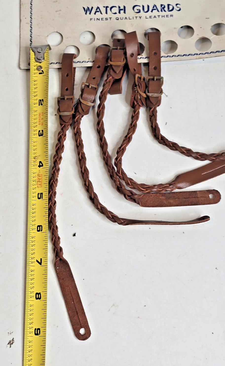 Vintage Braided Leather Watch Guards with Store Display