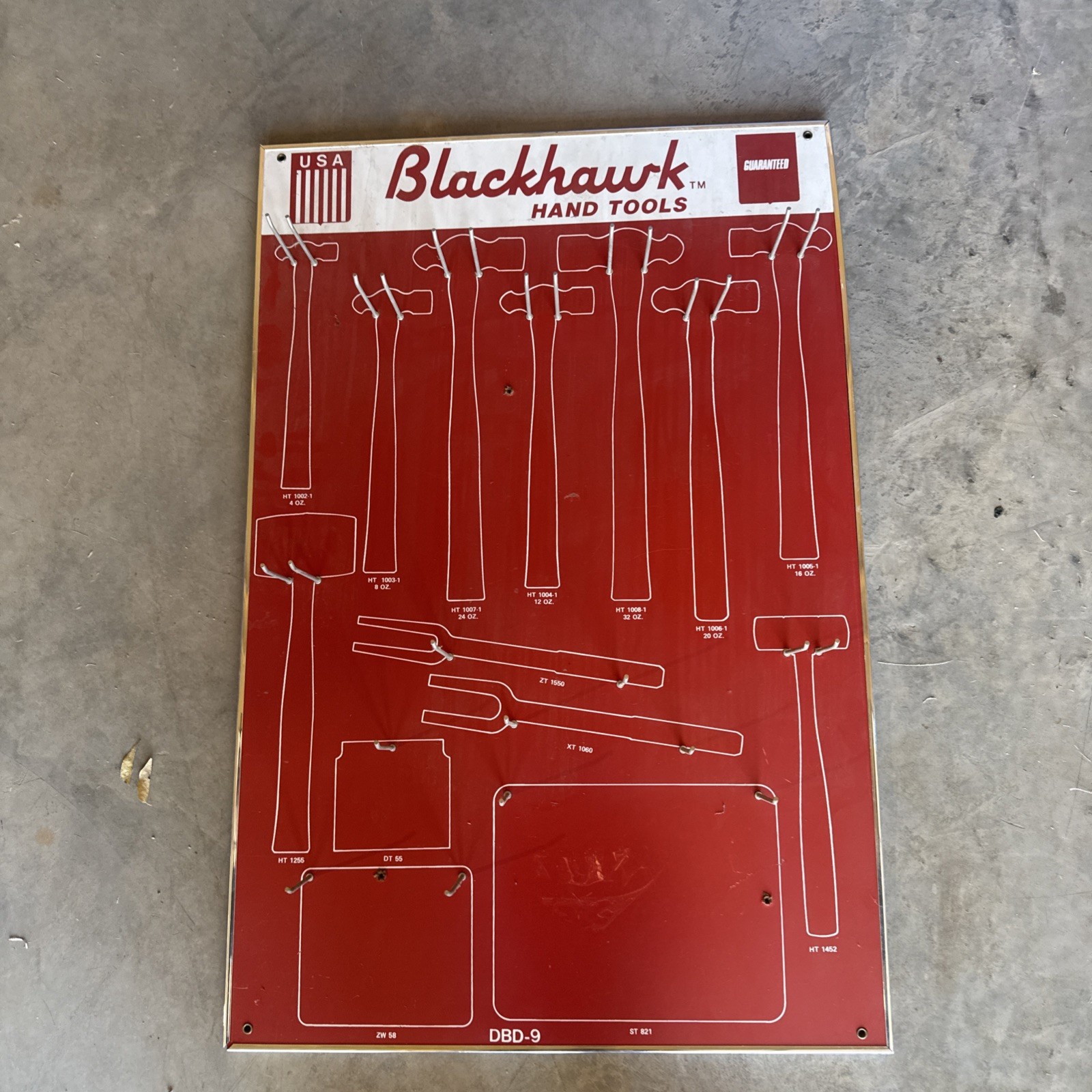 Vintage Black Hawk Hand Tools Display Advertisement Board DBD-9