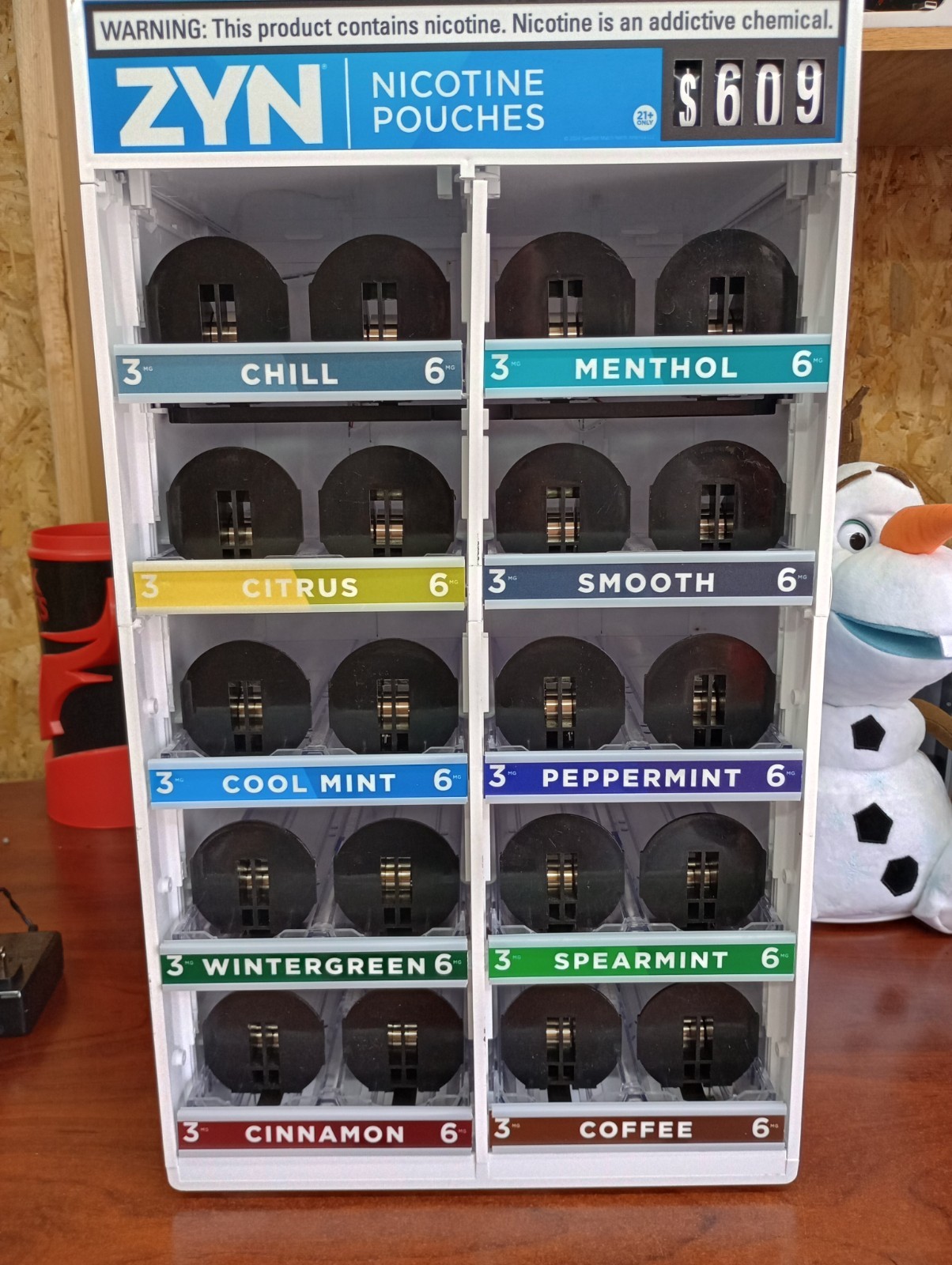 Zyn 4-Wide 10-Flavor Light-Countertop Retail Merchandiser Display Collector Item