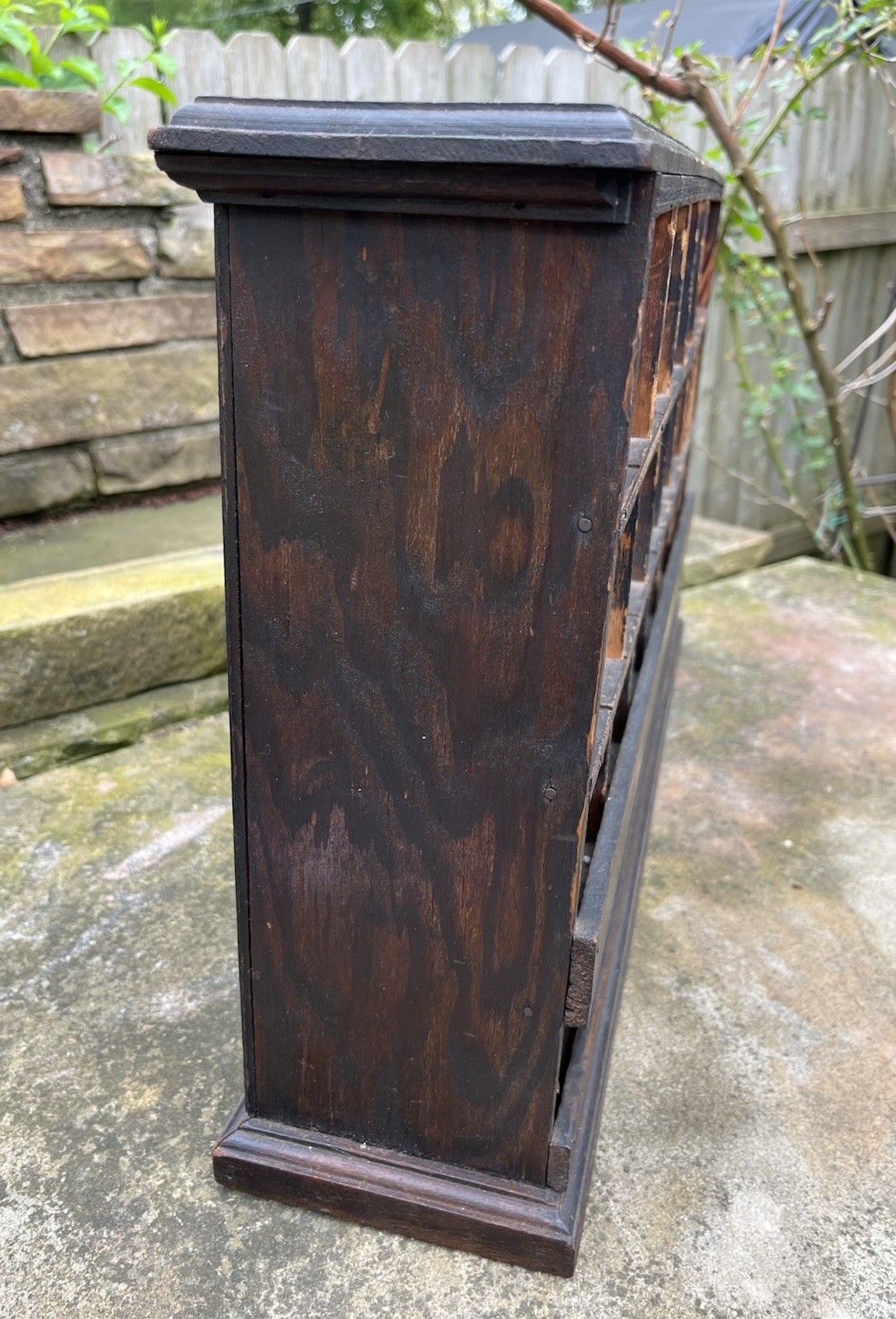 Antique 1930s National Motor Bearing National Shims Wood Shop Display Cabinet