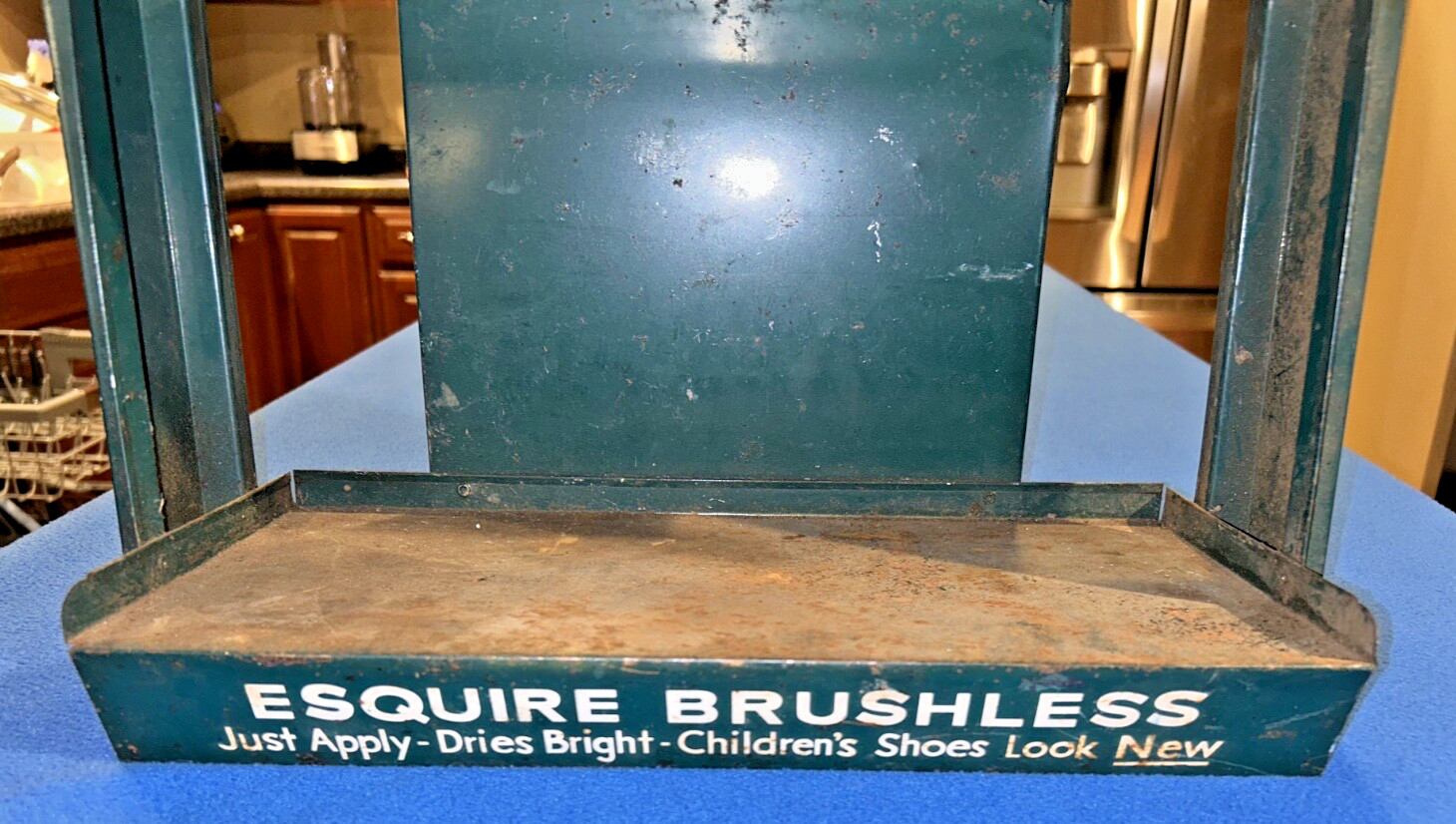 Esquire Brushless Shoe Polish Arthur Godfrey Store Counter Metal Display 1950s
