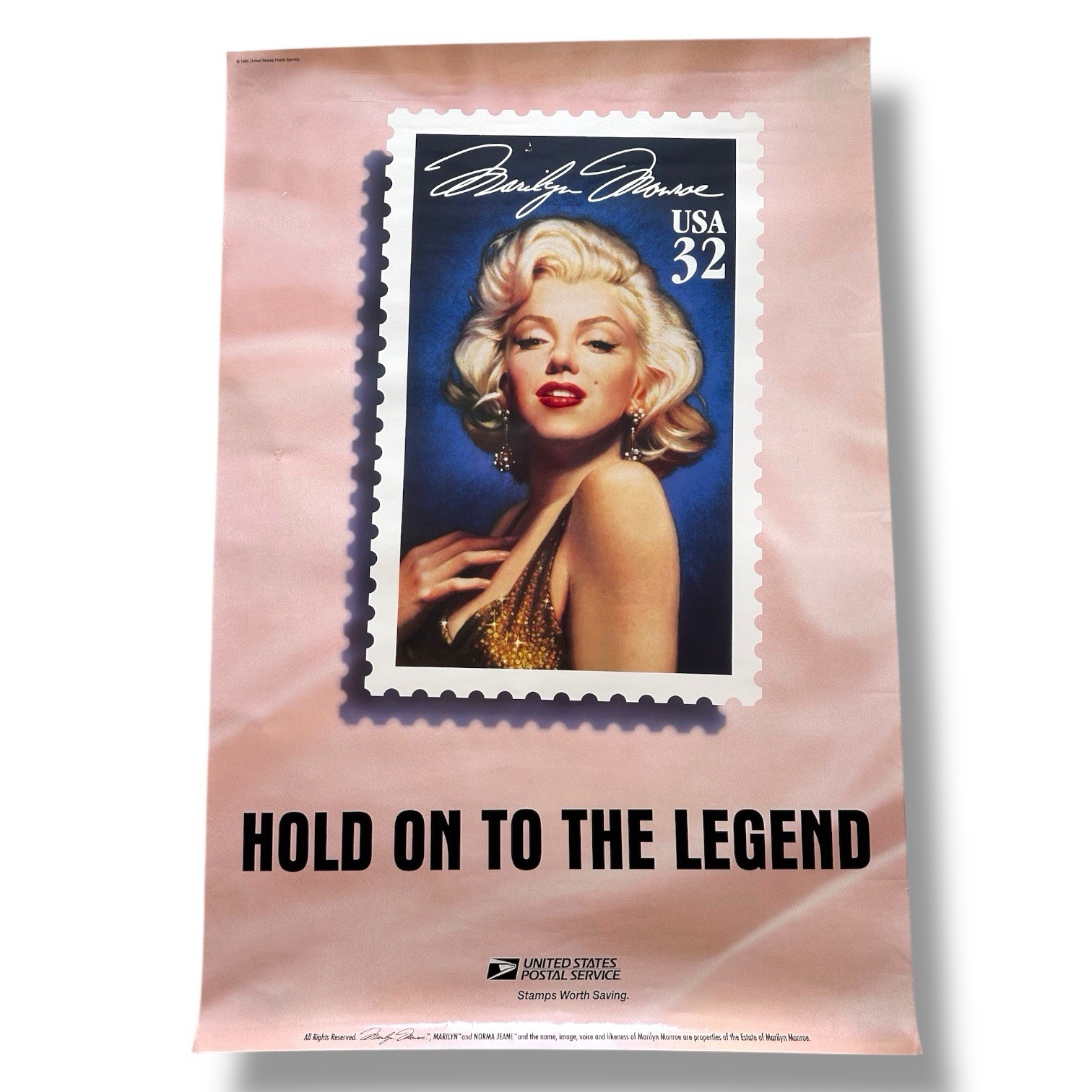 Vintage Marilyn Monroe Poster Official USPS Post Office Display Michael Deas