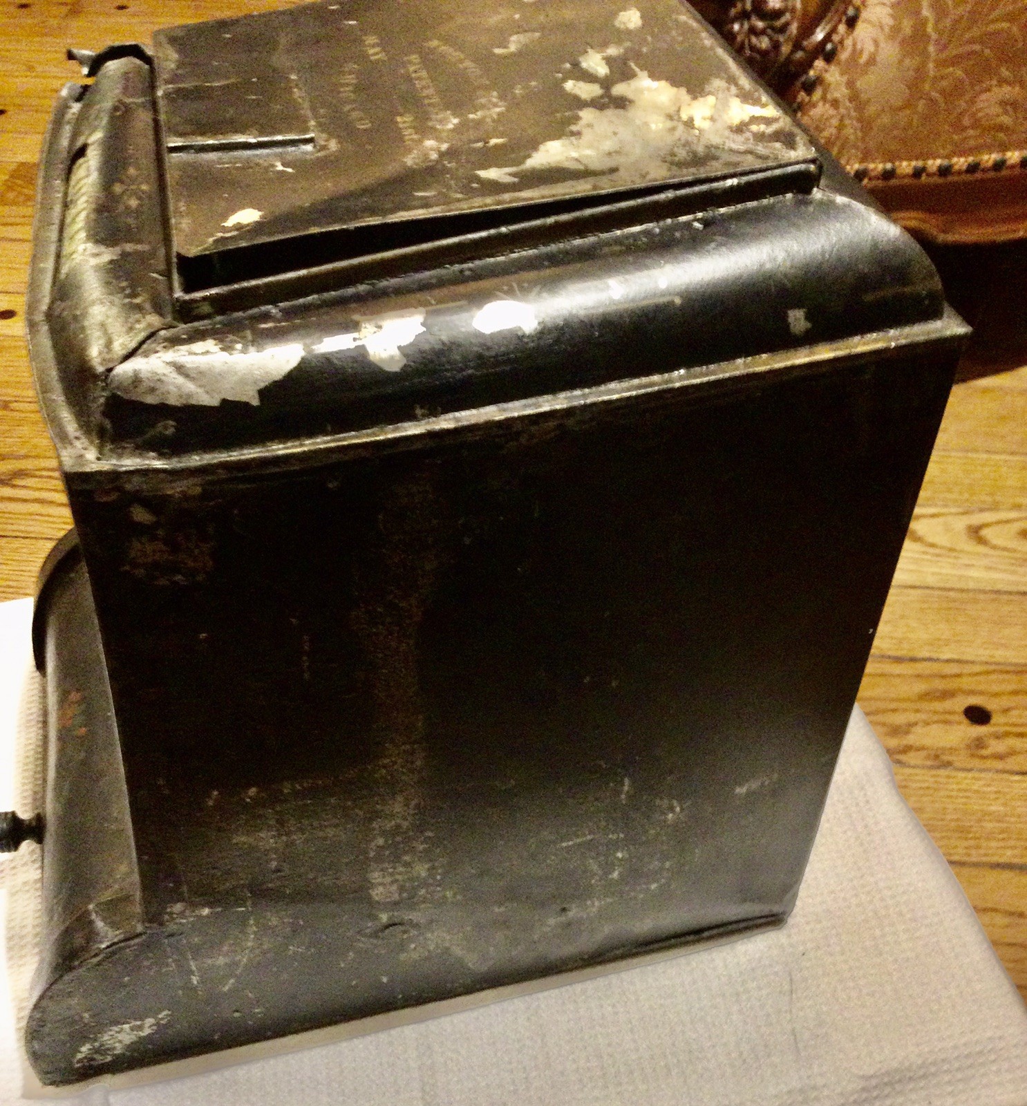 ANTIQUE 1880 NORTON BROS CHICAGO GENERAL STORE COUNTER TIN BIN DISPENSER➕MARQUEE