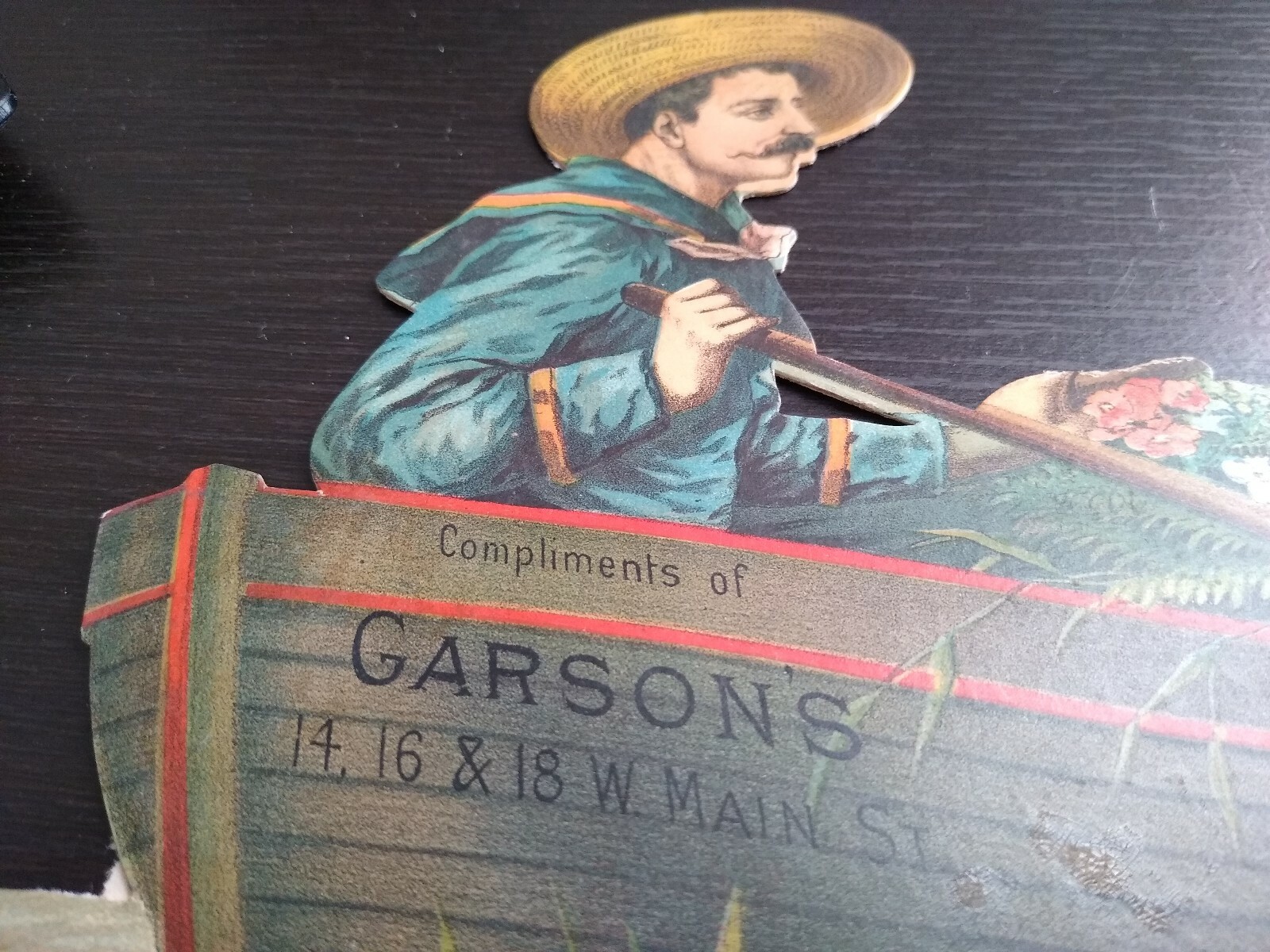 Antique Original Garsons Co Boatman Dog Women Fashion Advertising Sign