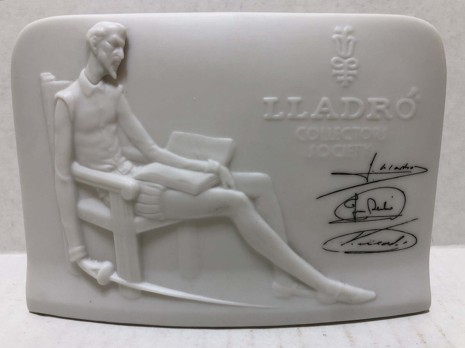 Lladro – STORE SHELF DISPLAY SIGN Porcelain Shell Plaque – Vintage 1985 Spain