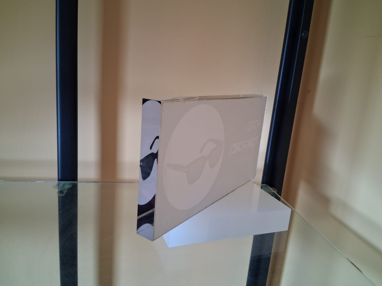 Tom FORD SUNGLASSES DISPLAY LOGO PLAQUE STAND PLEXIGLASS MULTICOLOR