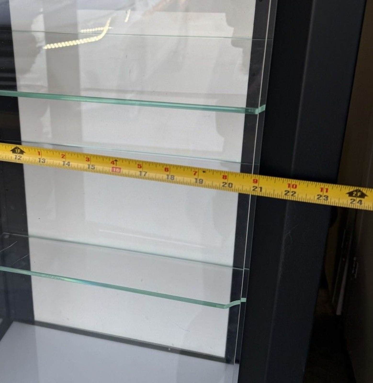 OAKLEY SUNGLASSES RETAIL DISPLAY CASE BLACK 72” LIGHTS GLASS SHELVES MIRRORED