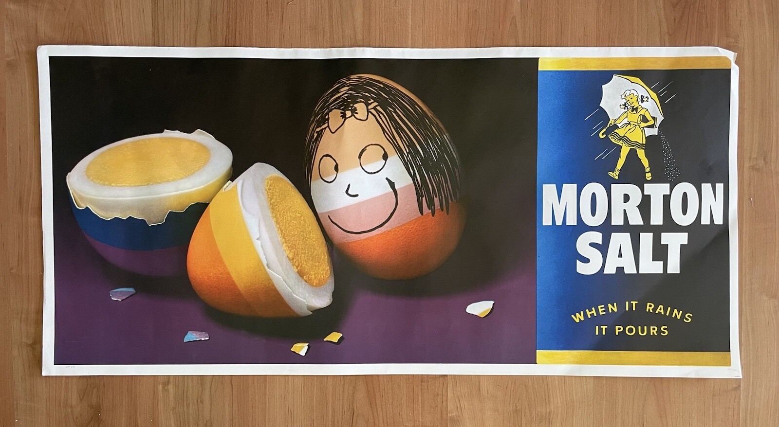 Vintage 2 Sided Morton Salt Grocery Store Display Advertising Sign Halloween