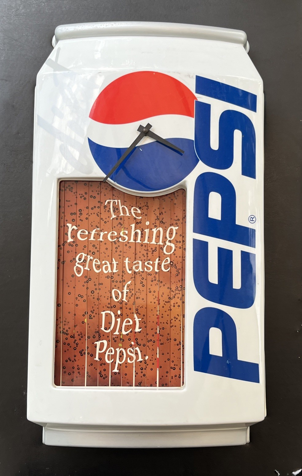RARE Vintage Diet Pepsi Animated Advertising Wall Clock Works Moving Sign -VIDEO