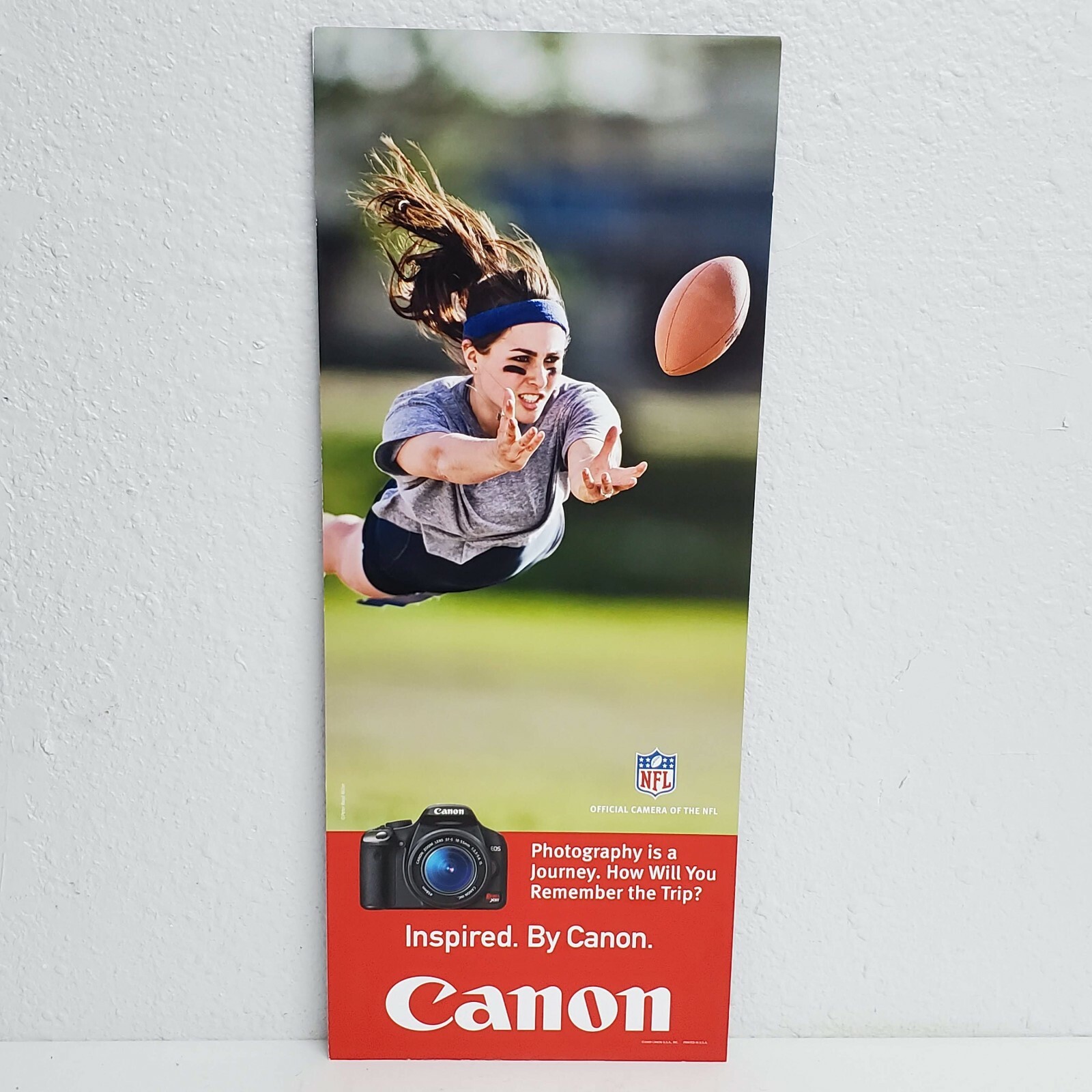Canon Rebel XSi Camera Lens Store Dealer Display Sign Advertising Woman Football