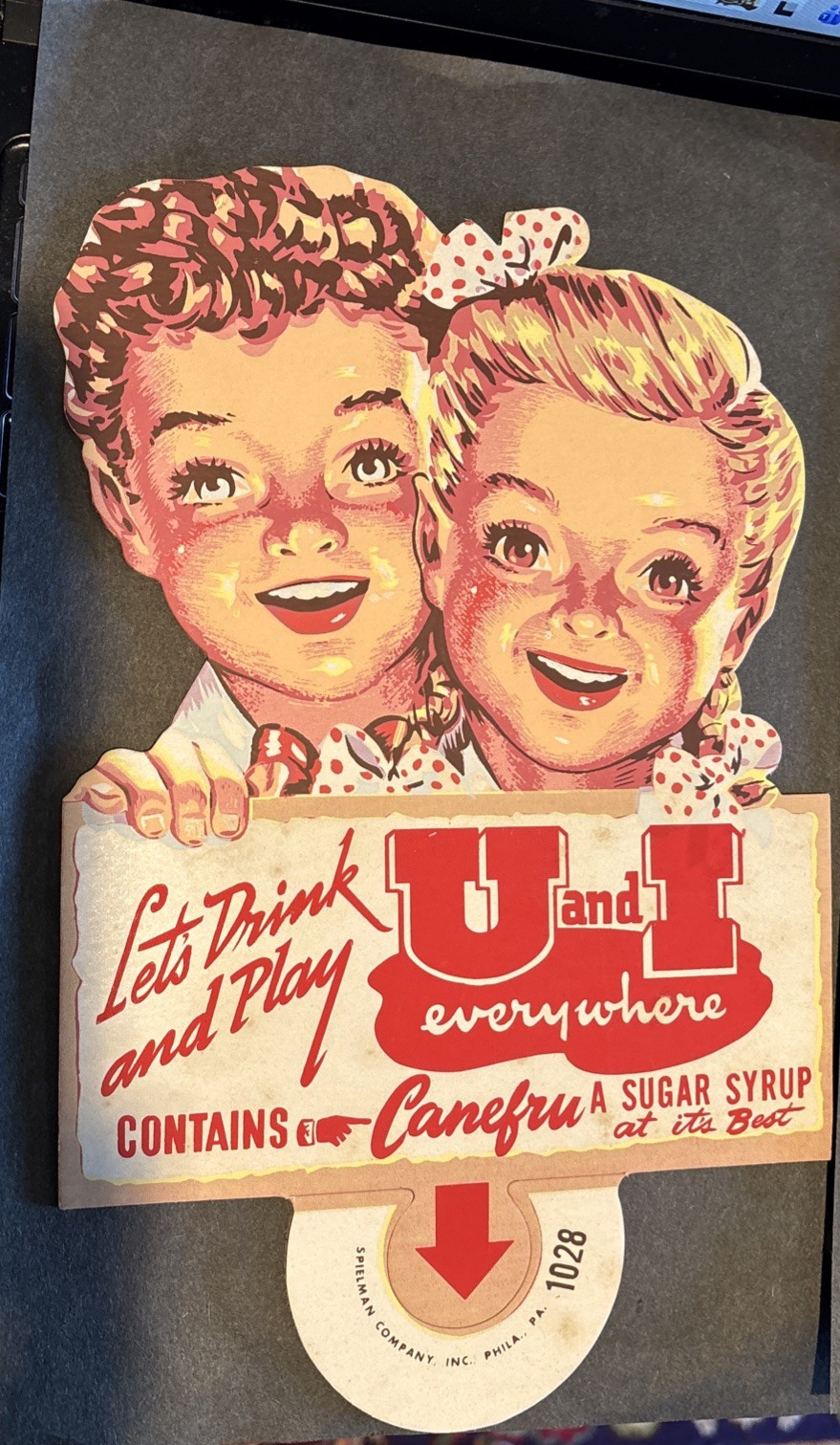TWO VTG NMINT “LET’S DRINK U and I EVERYWHERE” CARDBOARD SIGNS, ORIGINALS!!