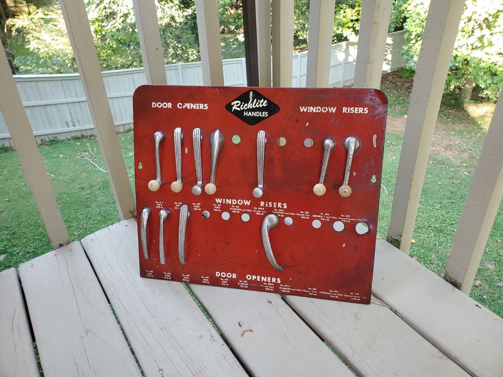 Vintage Richlite Handles Car Window Risers Store Display Auto Advertising