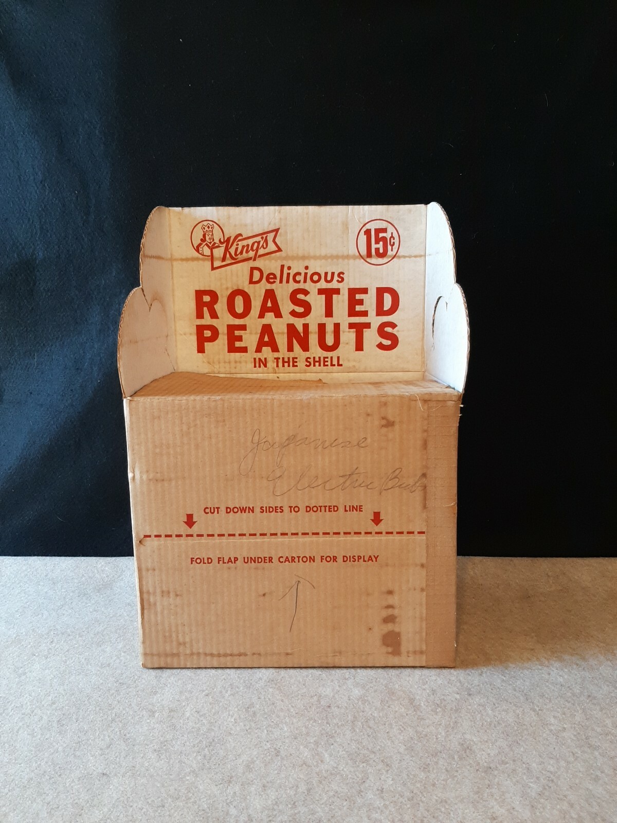 Vintage Store Display Carton Box Kings Roasted Peanuts in Shells