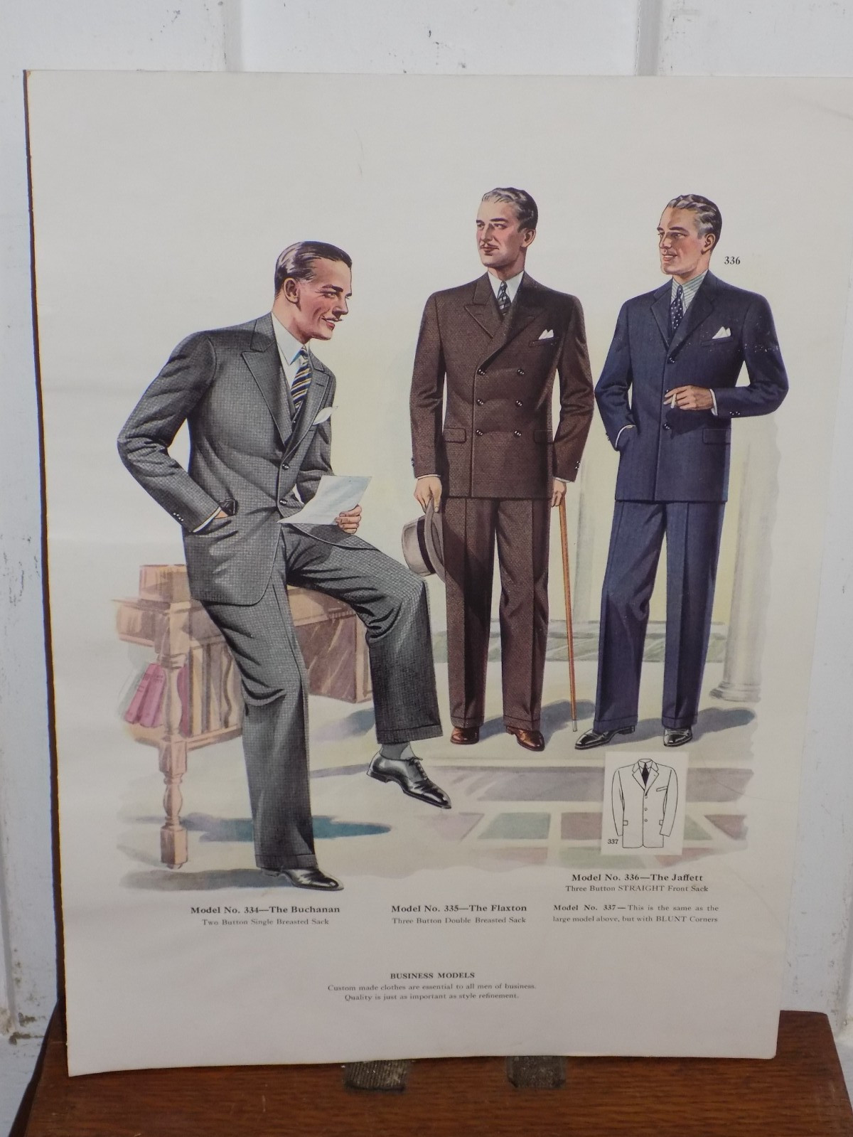 Vintage Men’s Cardboard Fashion Store Display Sign