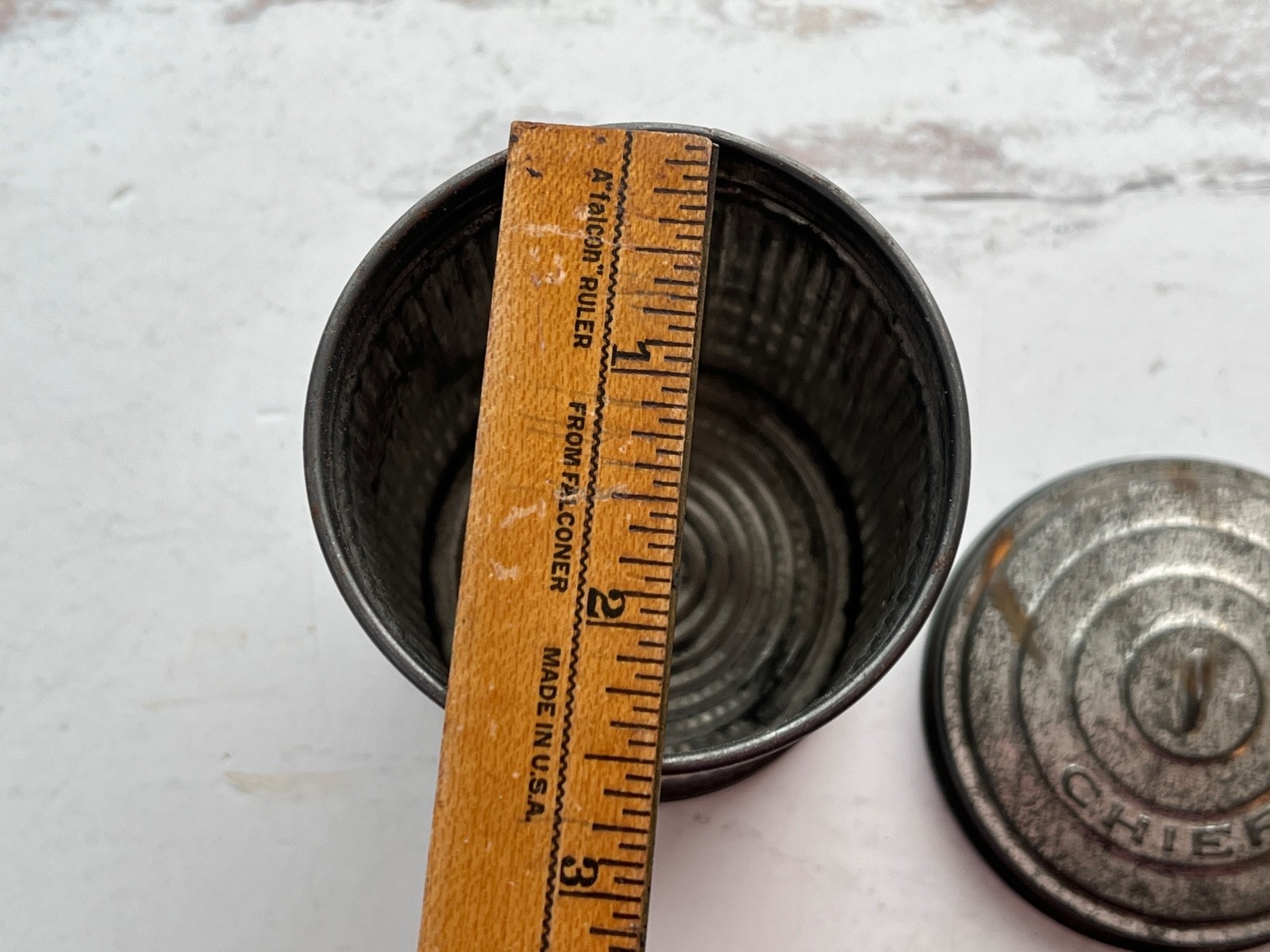 Vintage Chief Metal Wares Salesman Sample Little mini garbage, trashcan, bin