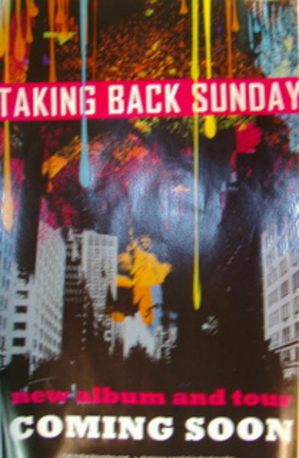 Taking Back Sunday New Album &Tour Coming Soon Paint Drip Ltd. Ed. Poster 11×17
