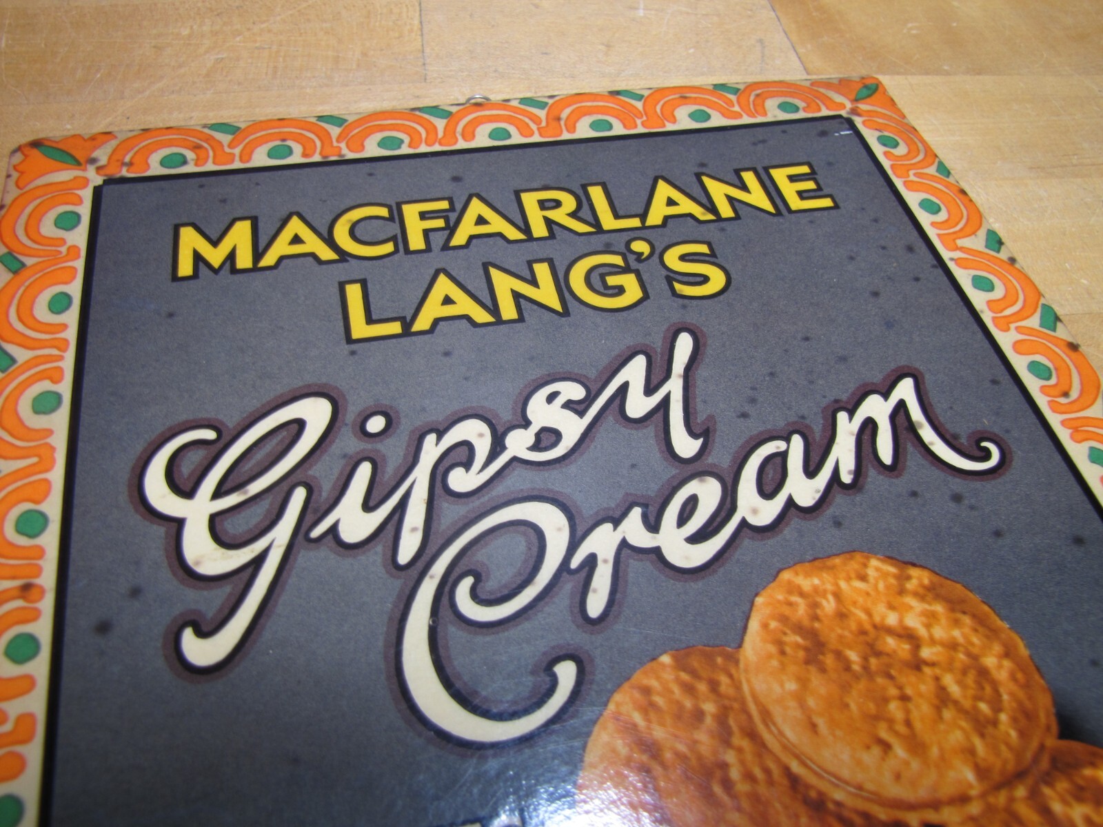 MACFARLANE LANG’S GIPSY CREAM BISCUITS Anique Advertising Sign TOC Country Store