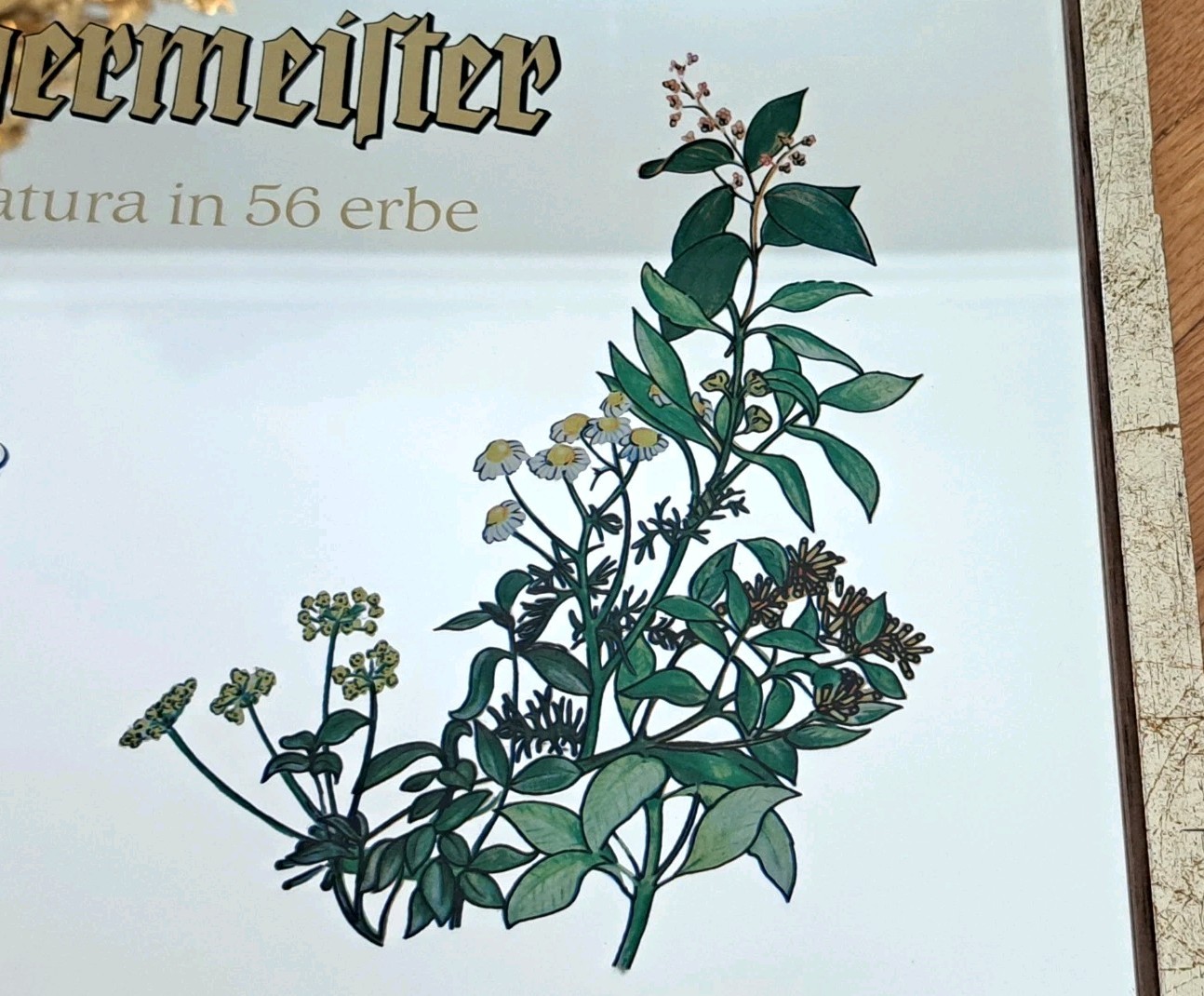JAGERMEISTER BITTER LIQUEUR ADVERTISING MIRROR SIGN FRAME-70s-VINTAGE