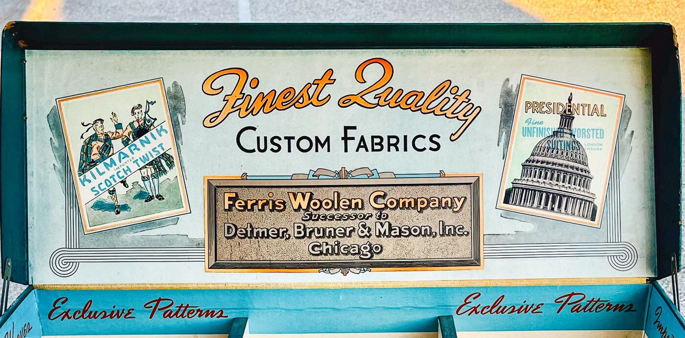 Rare Collectible Vintage 1949 Fabric Advertising Box Ferris Woolen Co. 27½”