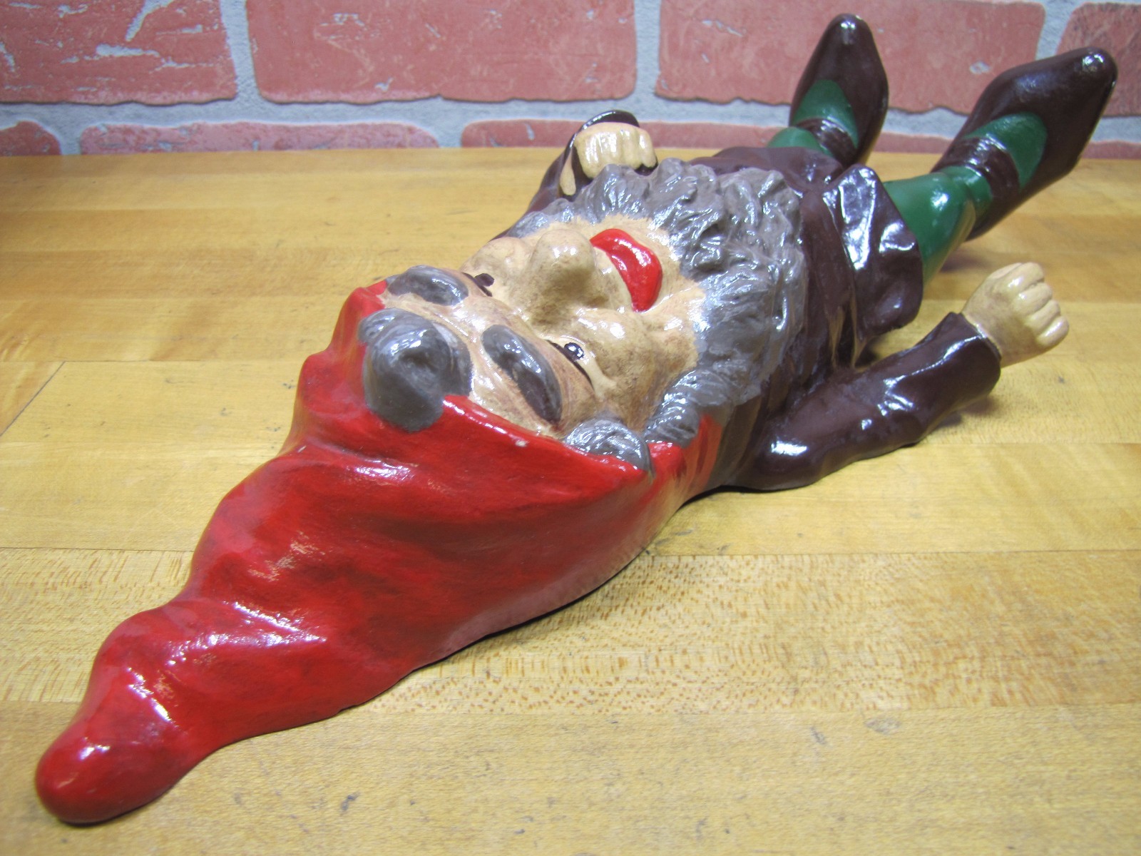 DICK BROS READING PA GNOME Original 1930s Cast Iron Doorstop Fabulous Art Statue