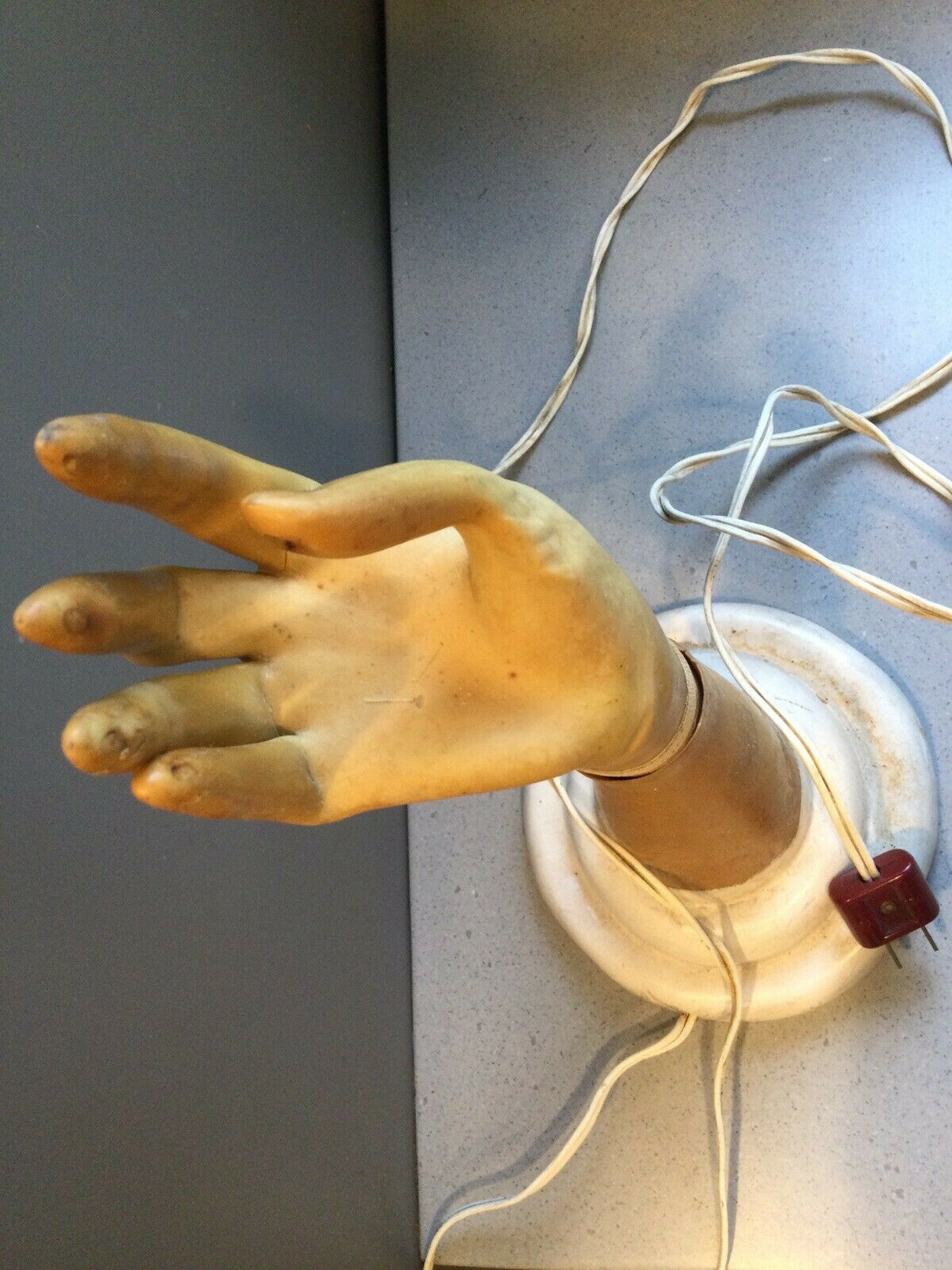 Antique Mechanical Rotating Hand Mannequin Store Display Advertising Sculpture