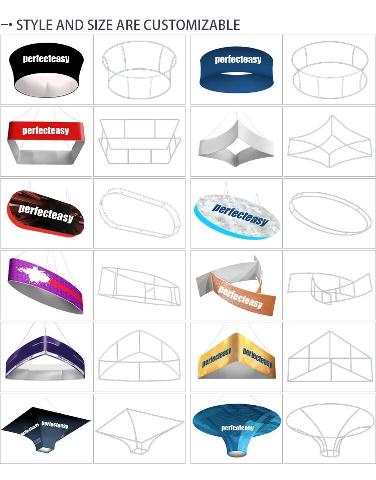 Rounded Square Custom Size Hanging Banner for Trade Shows and Exhibitions