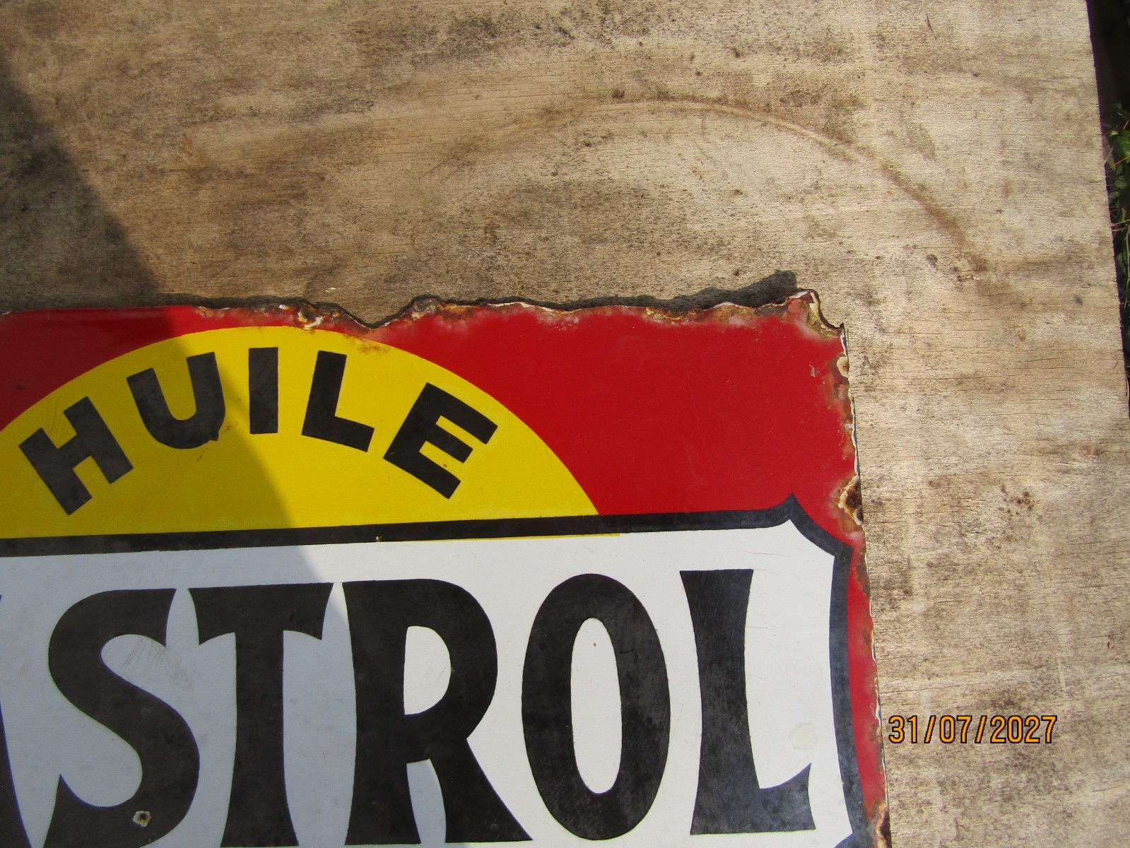 old enamel plate castrol automobile garage oil automobilia