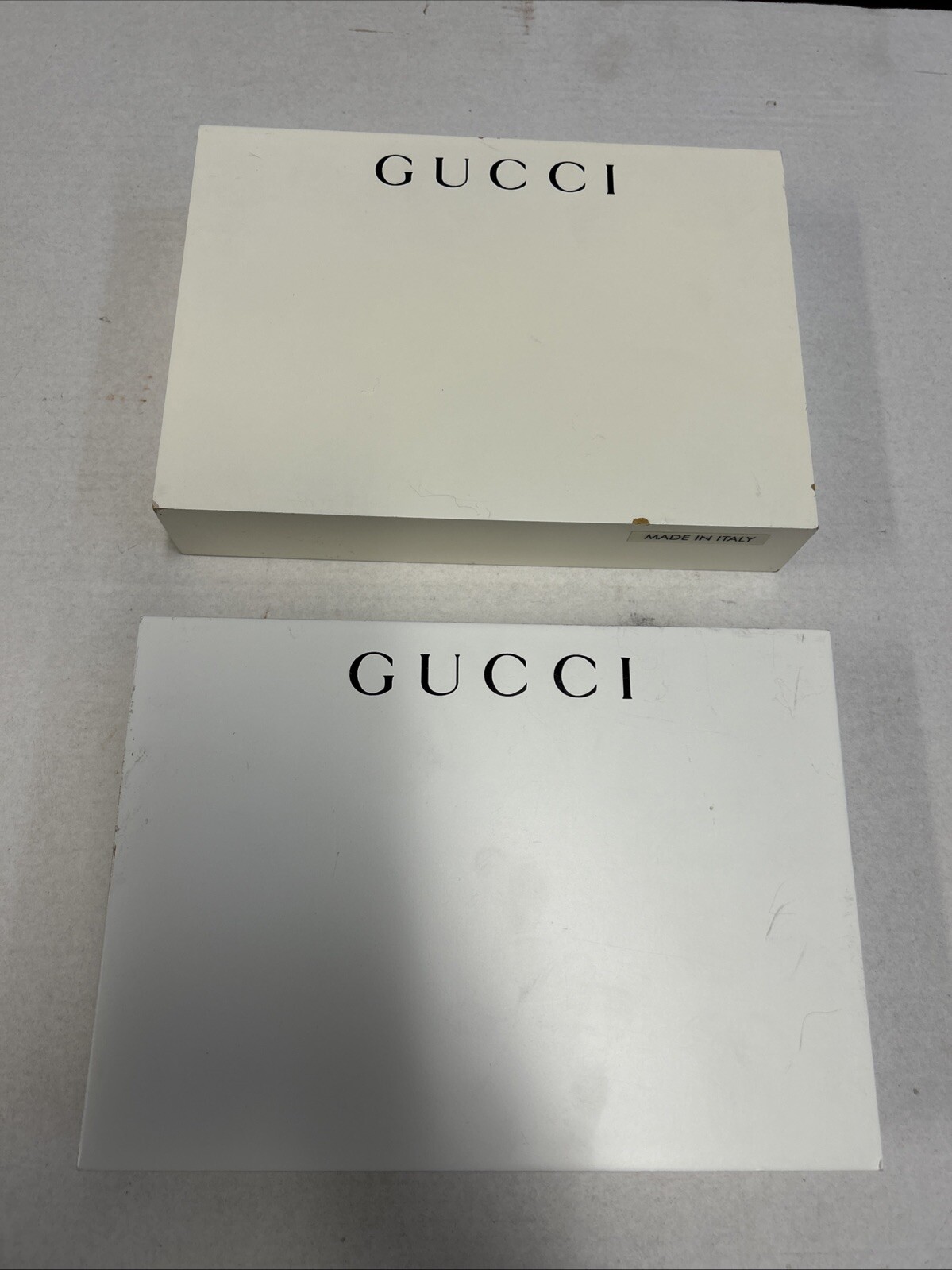 ( 2 ) GUCCI Display Countertop Platform Shelf Store Dealer Logo