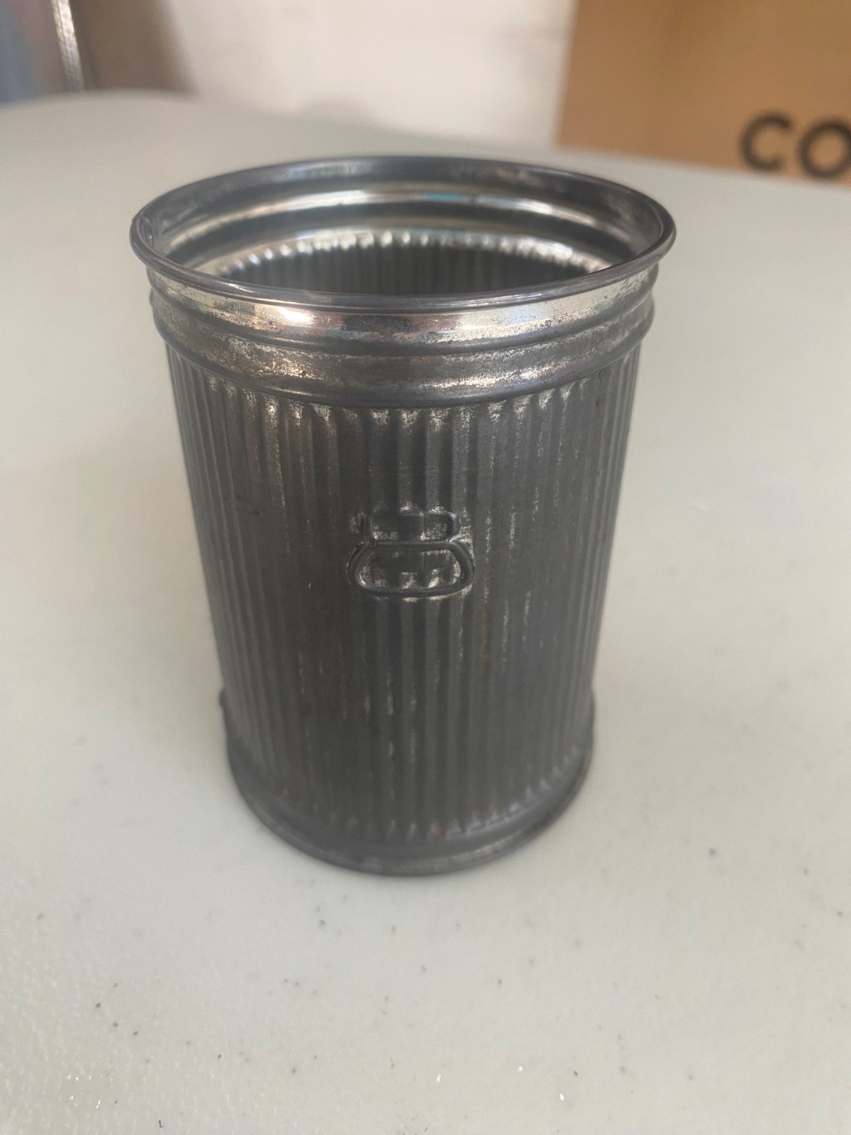 Vintage Chief Metal Wares Salesman Sample Little mini garbage, trashcan, bin