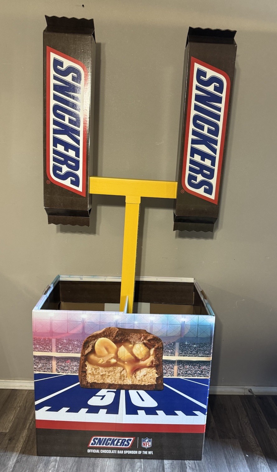 Snickers NFL Cardboard Store Display Brand New.