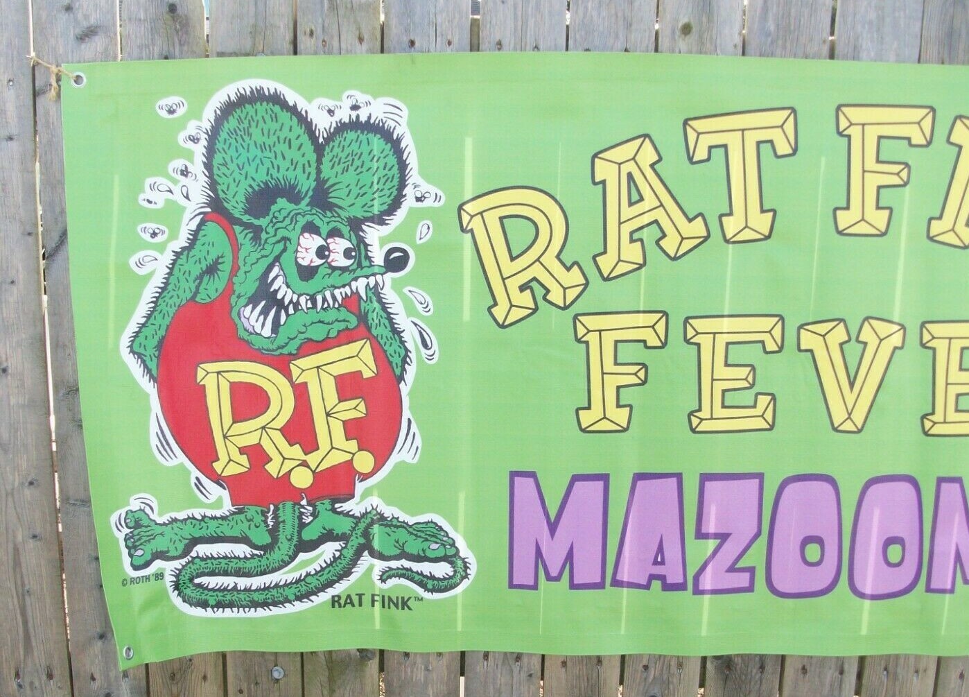 Ed “BIG DADDY” Roth RAT FINK FEVER MAZOOMA Banner Flag Monster Hot Rod Wall Art