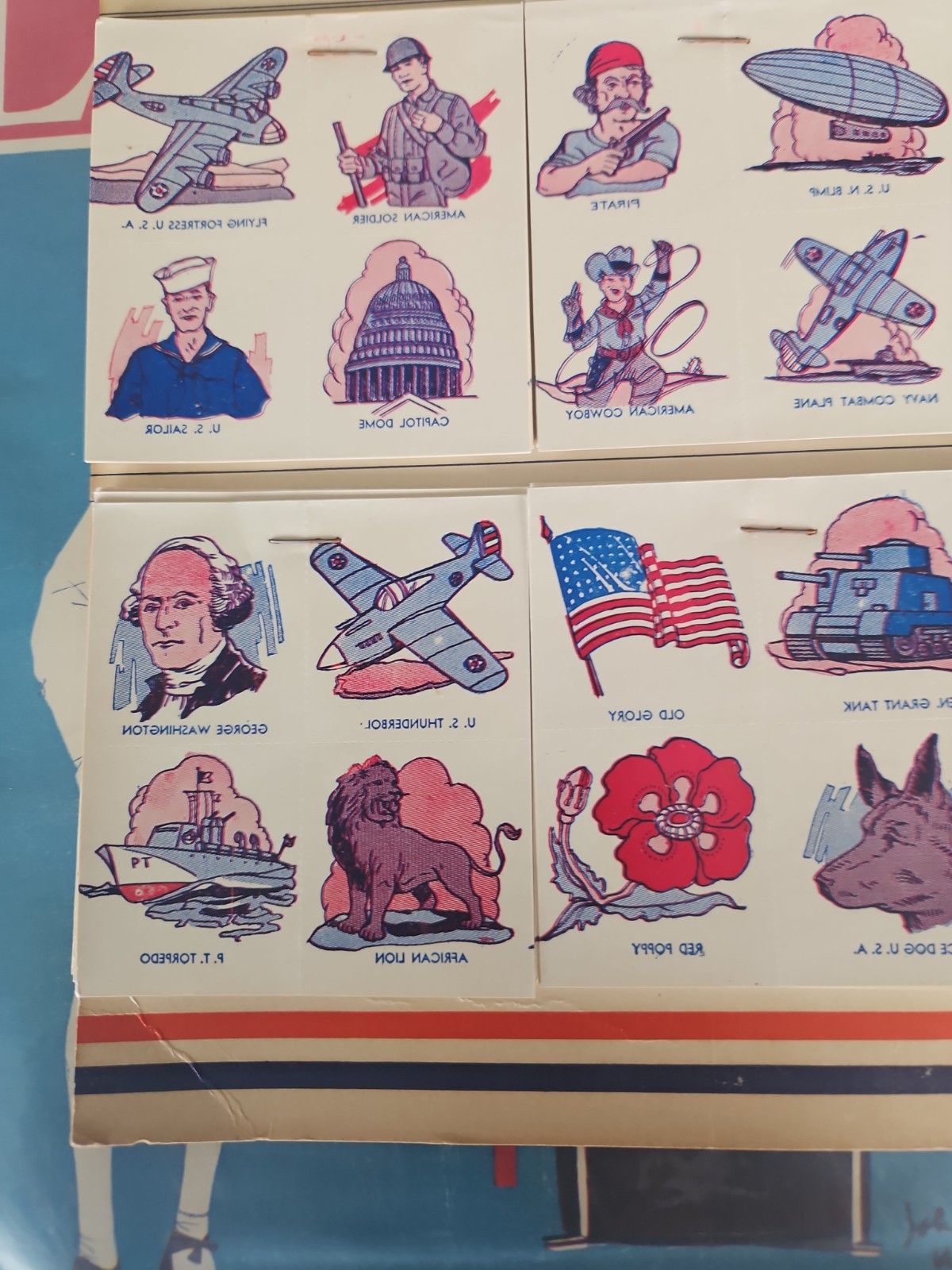 Vintage Original 1940’s WWII American Transfer Pictures Tattoo Store Display