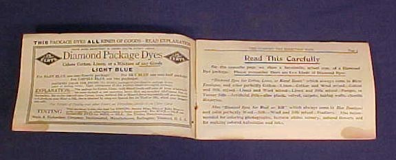 Vintage Diamond Dyes Cyclopedia of Home Dyeing Tinting Booklet New Vienna Ohio
