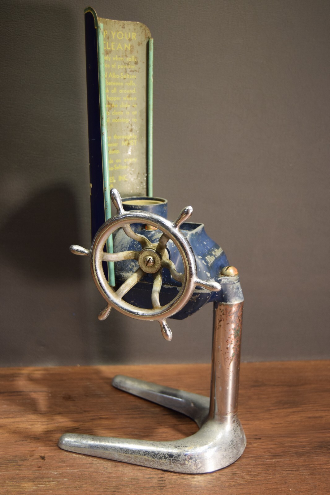 Vintage ALKA SELTZER PHARMACY SODA FOUNTAIN GRINDER DISPENSER MACHINE