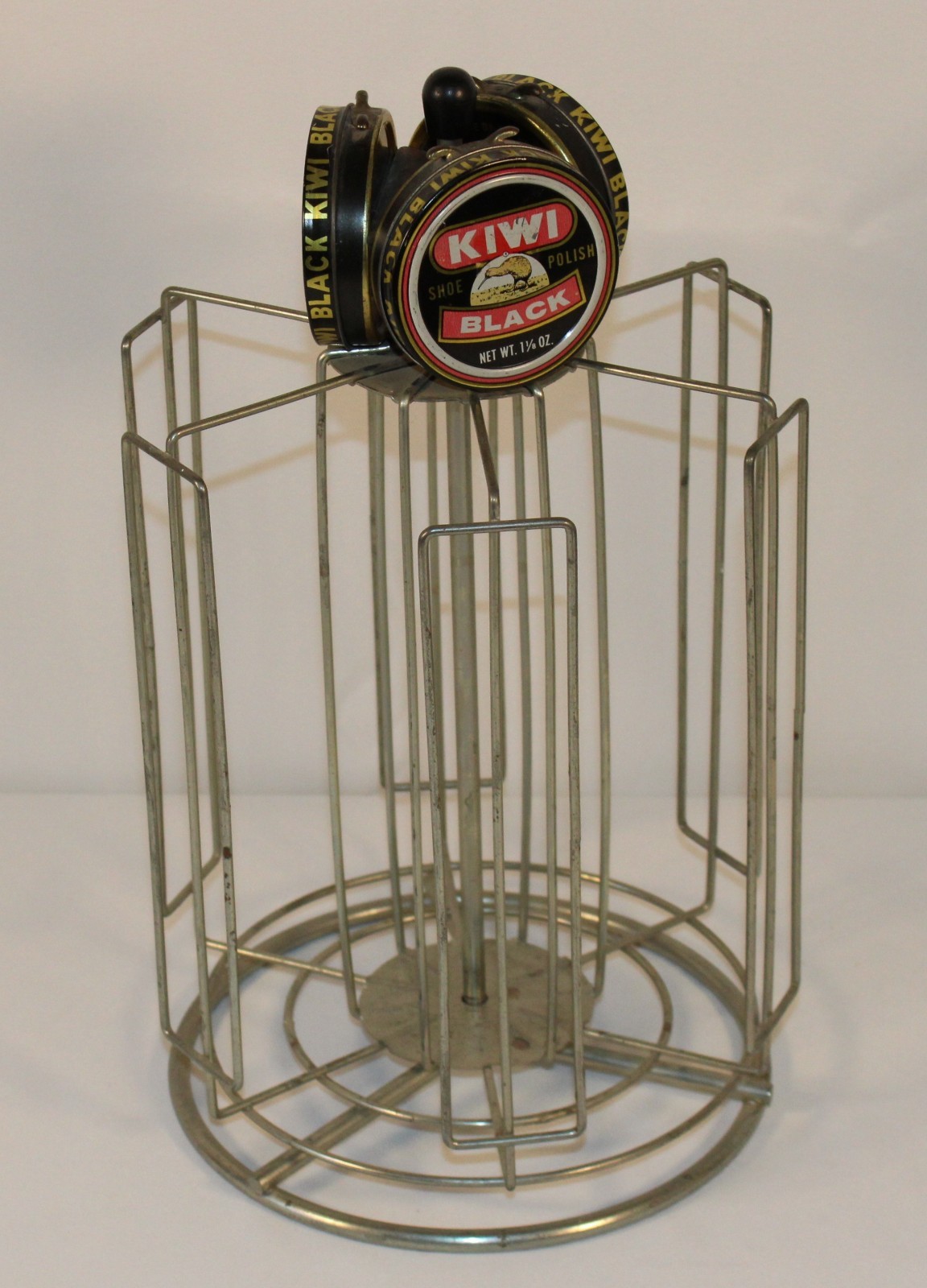 Vintage Metal Kiwi Boot Polish Holder Spinning Store Display Rack Advertising