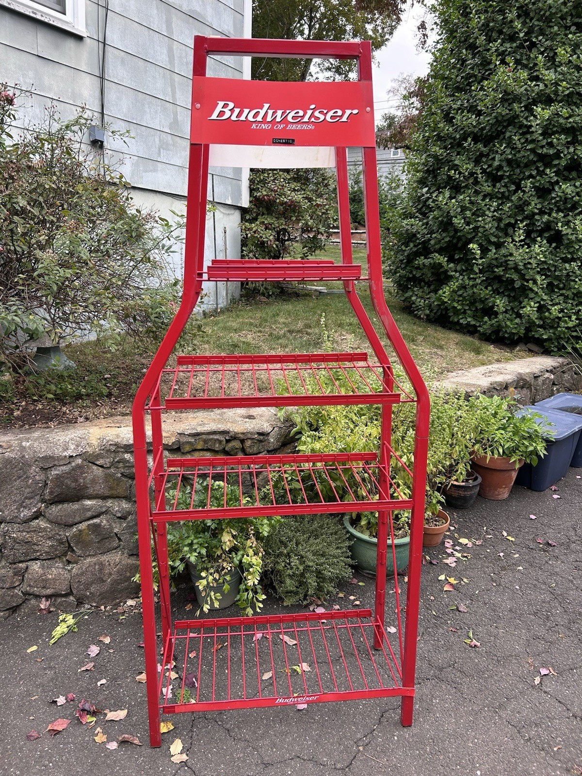 Budweiser 7’ Metal Advertising Shelf Store Display Stand Beer