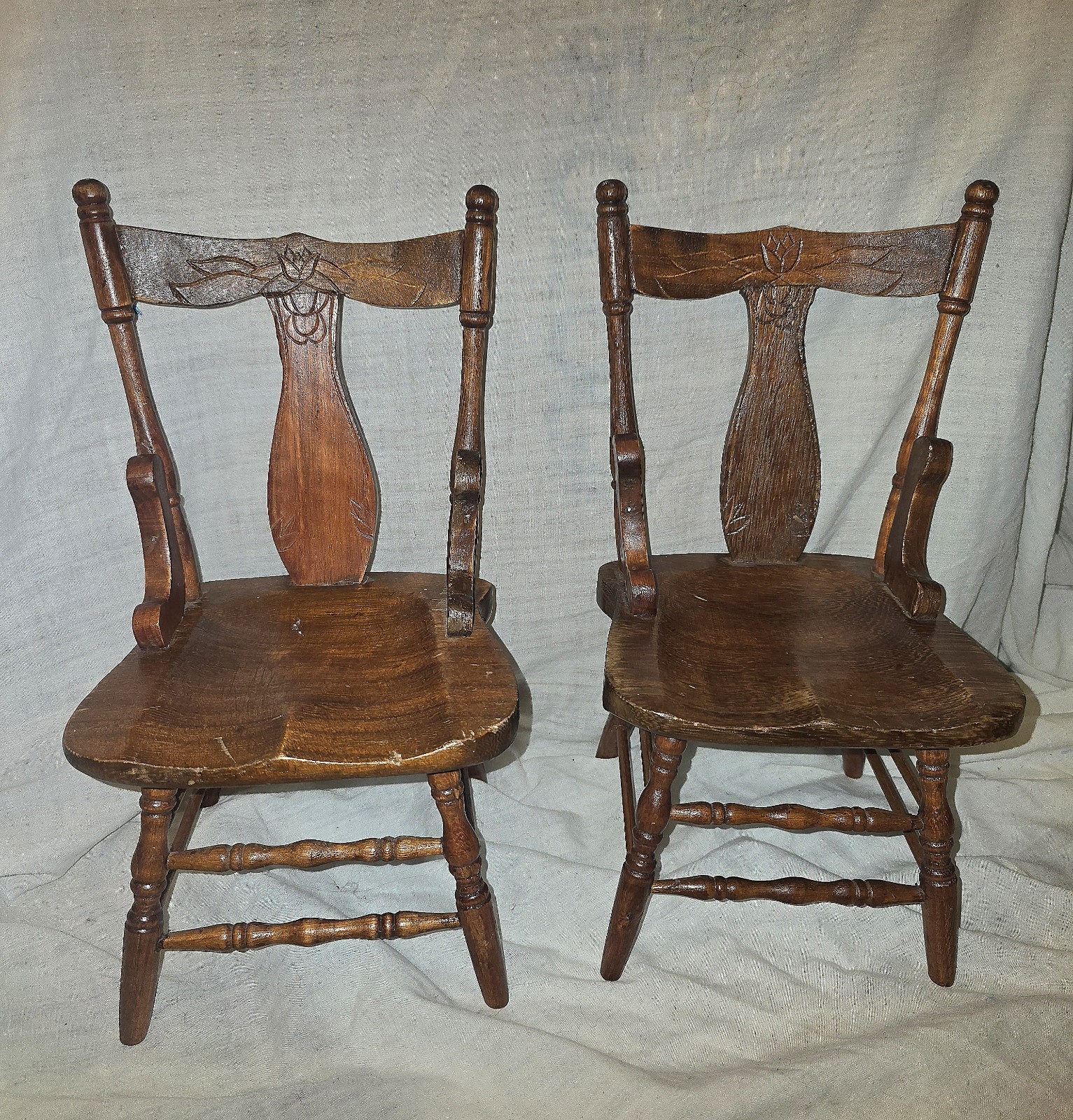 Antique Salesman Sample Drop Leaf Table And 2 Chair