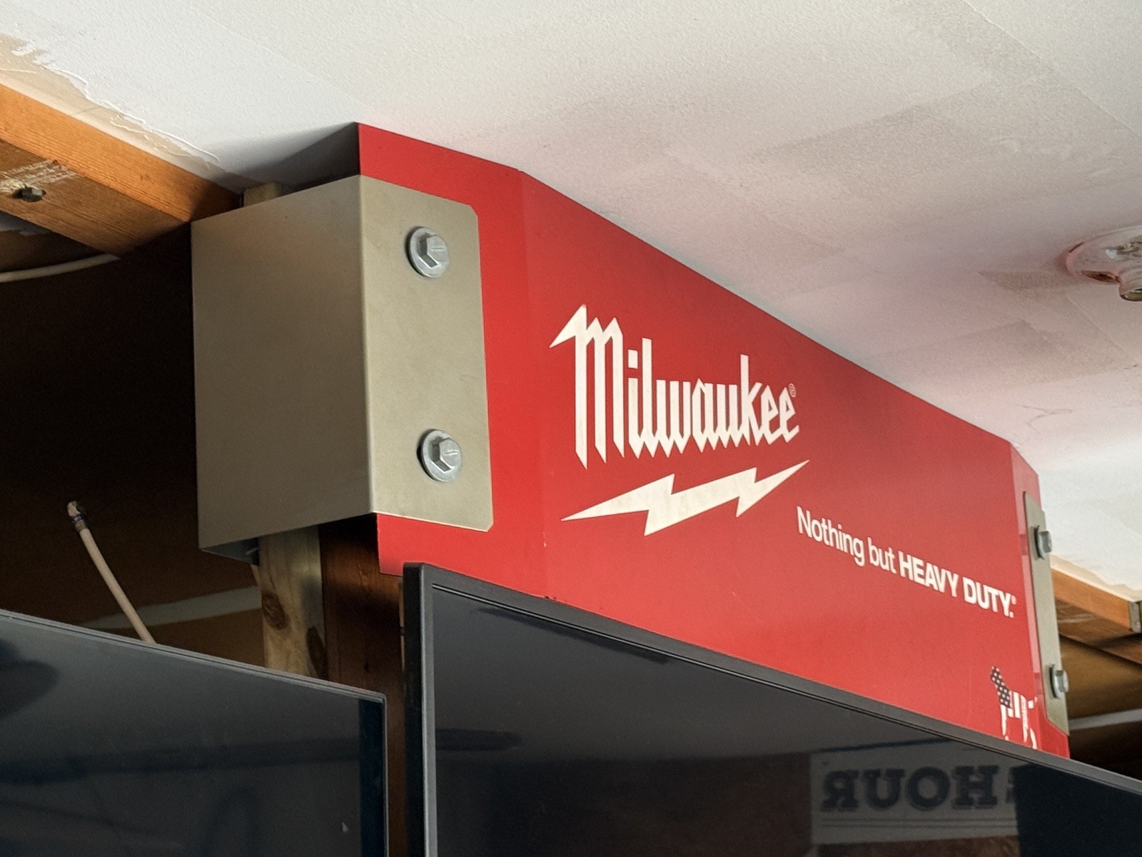 MILWAUKEE TOOLS 48” x 12” STEEL STORE DISPLAY SIGN | GARAGE | SHOP | MAN CAVE